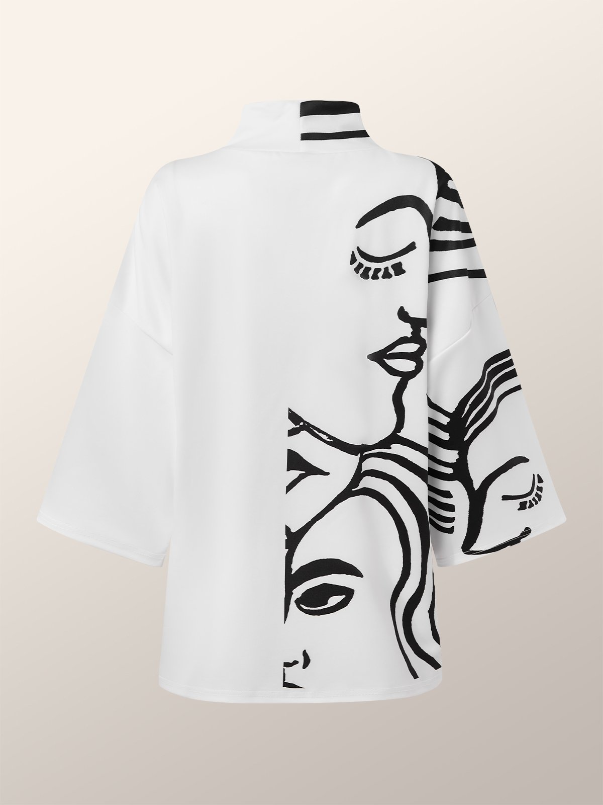 Urban Schick Lockeres Shirt/Bluse mit 3/4 Ärmeln Abstrakter Druck Klassische Passform