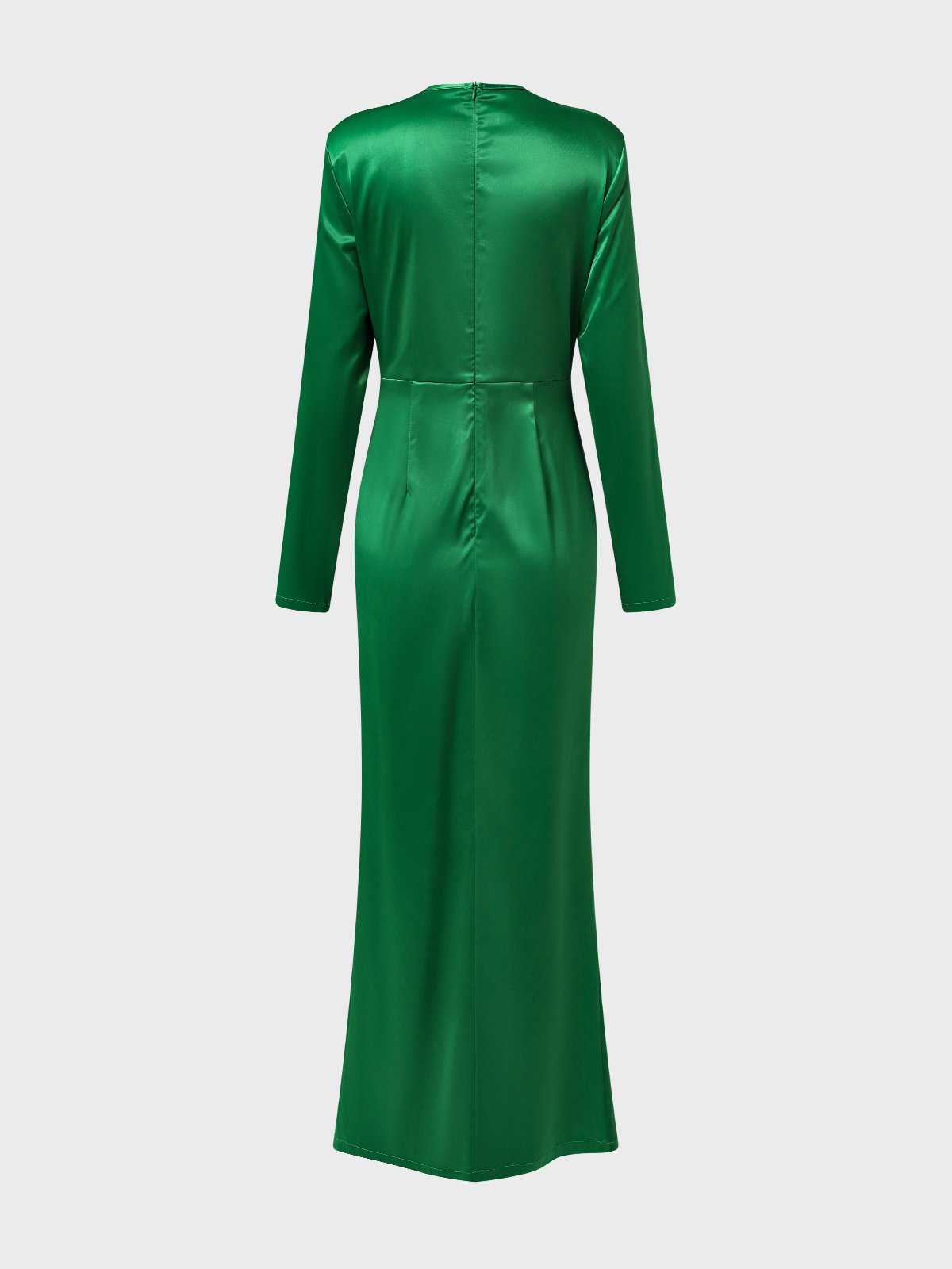 Unifarben V-Ausschnitt Regelmäßige Passform Elegant Lang Party Kleid