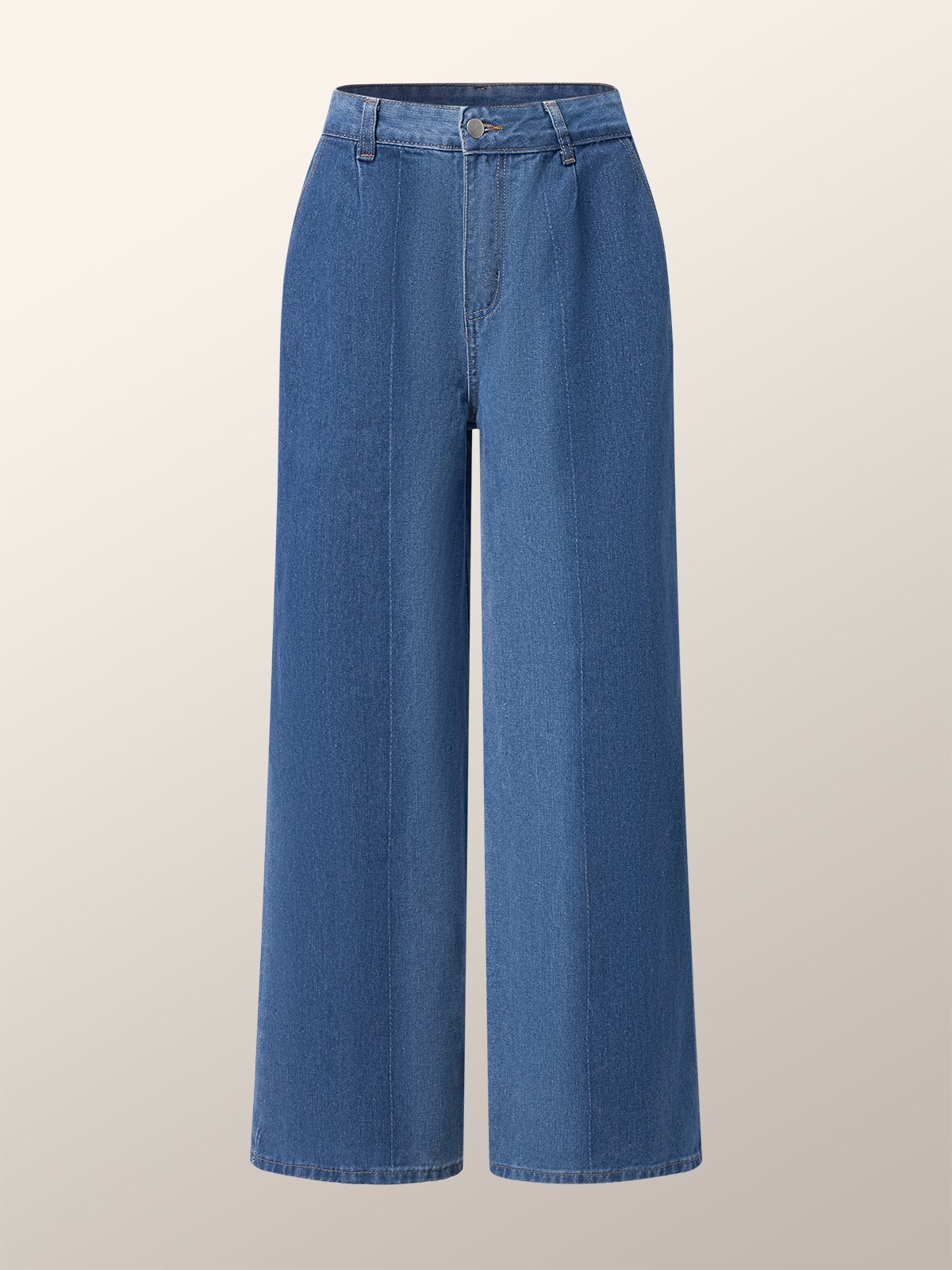 Denim Lässig Farbblock Regelmäßige Passform Jeans