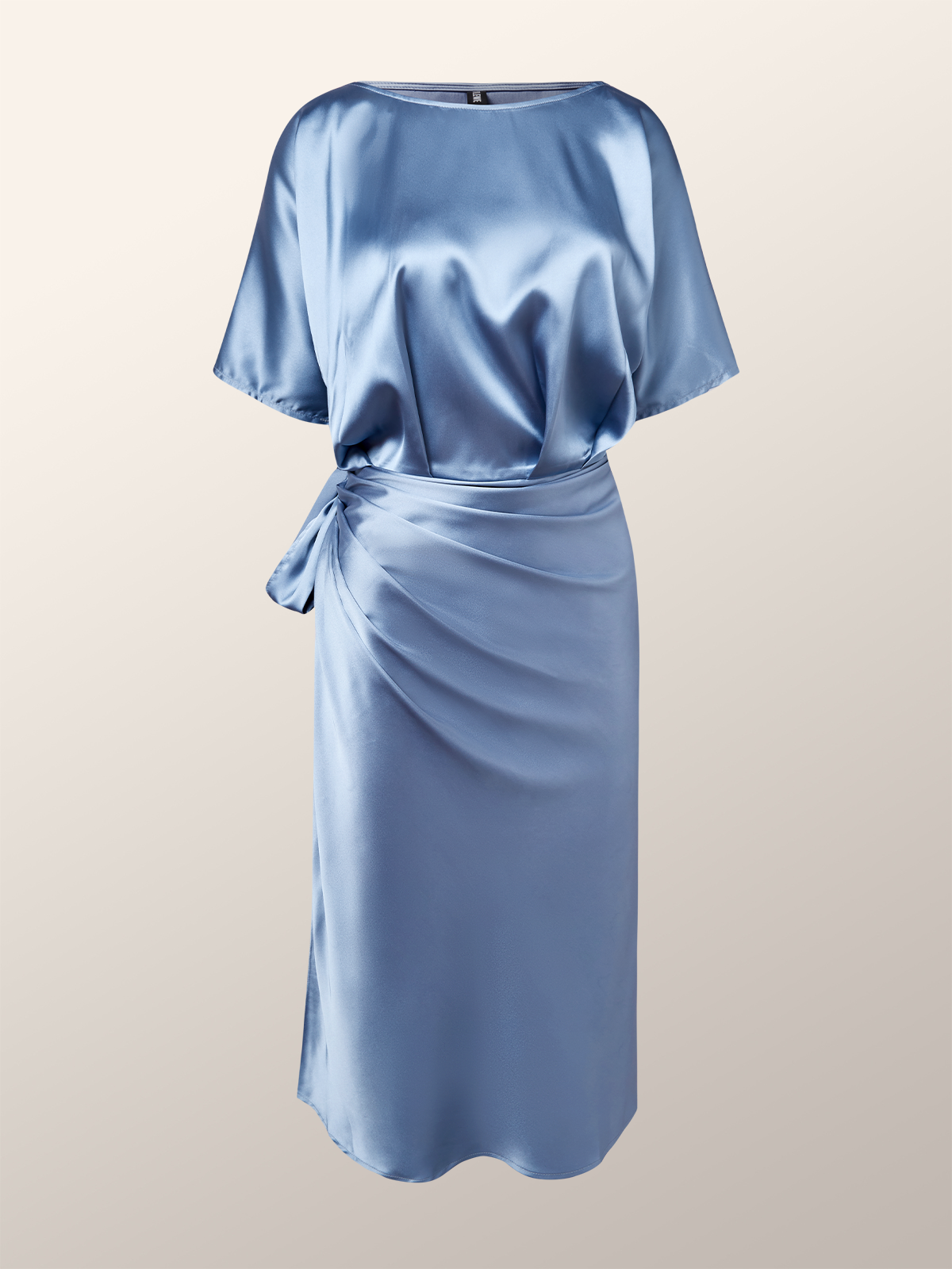Elegantes, schlichtes, lockeres Kleid mit Rundhalsausschnitt
