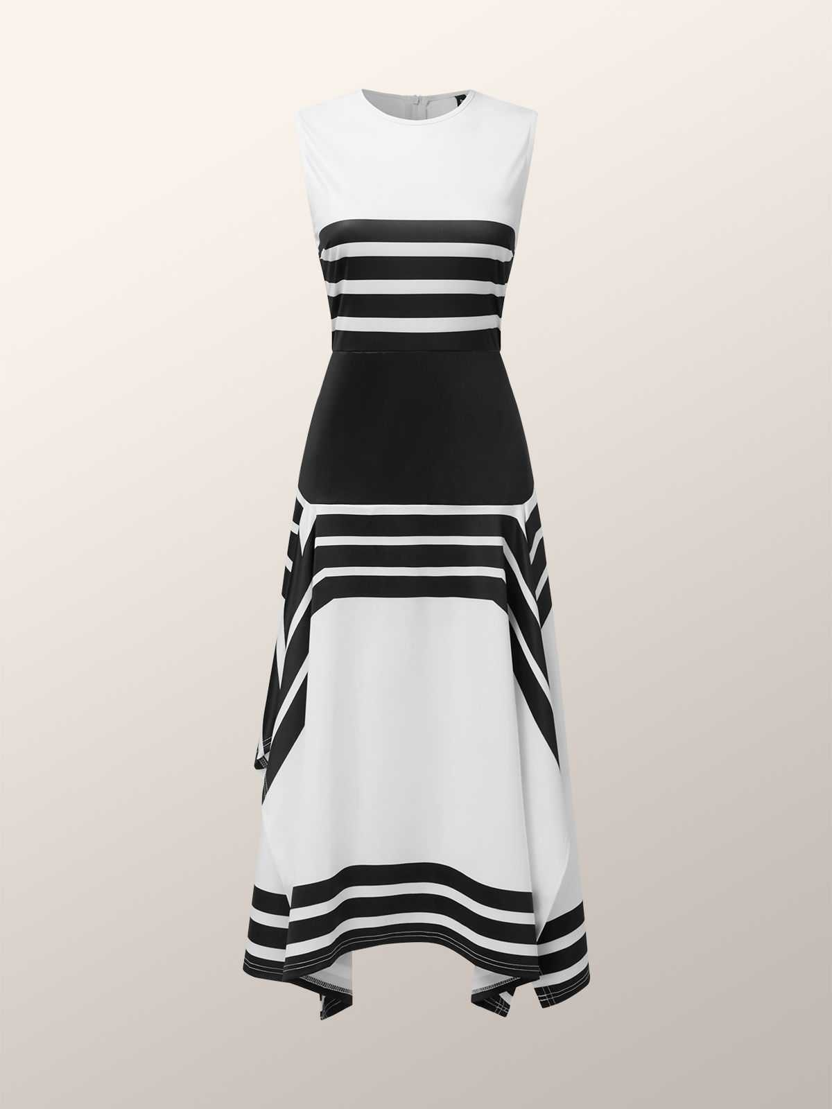 Farbblock Elegant Regelmäßige Passform Kleid