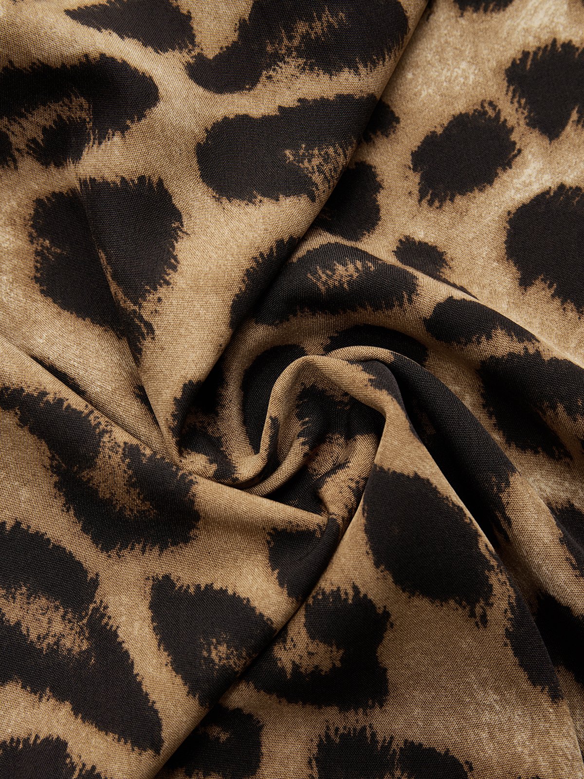 Elegant  Leopard Regelmäßige Passform Volant Bluse