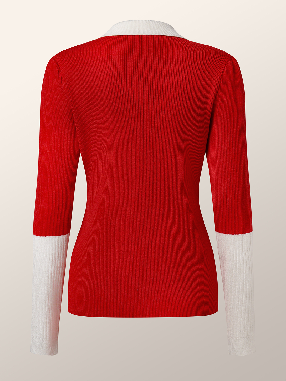 Puffärmel Farbblock Elegant Pullover Bluse