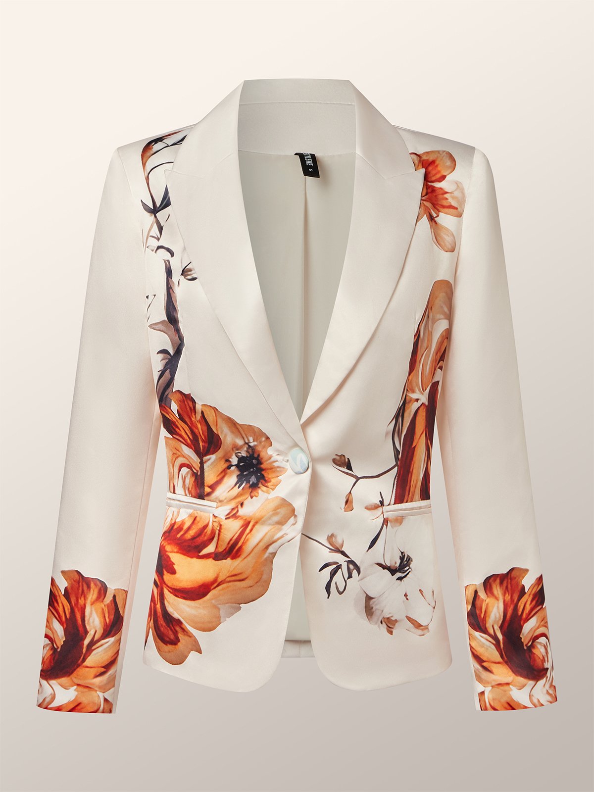 Elegant Geblümt Reverskragen Blazer