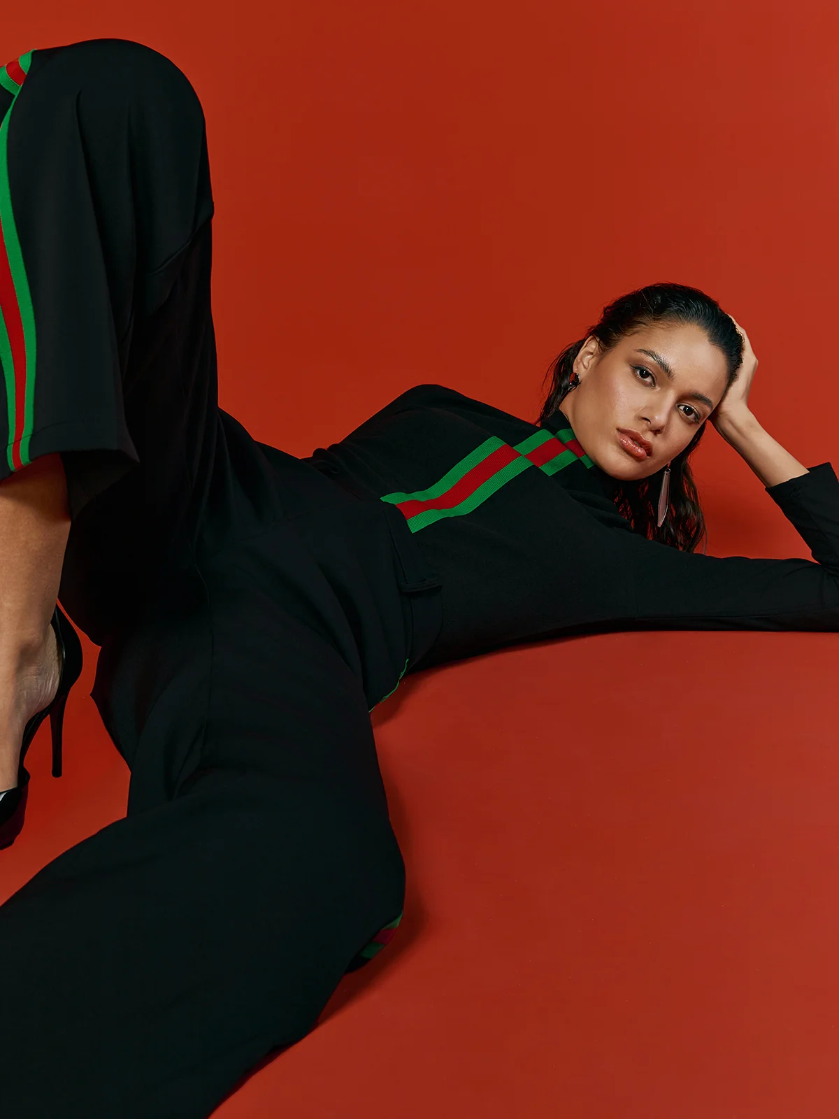 Rollkragen Fest Urban Farbblock Langarm T-Shirt