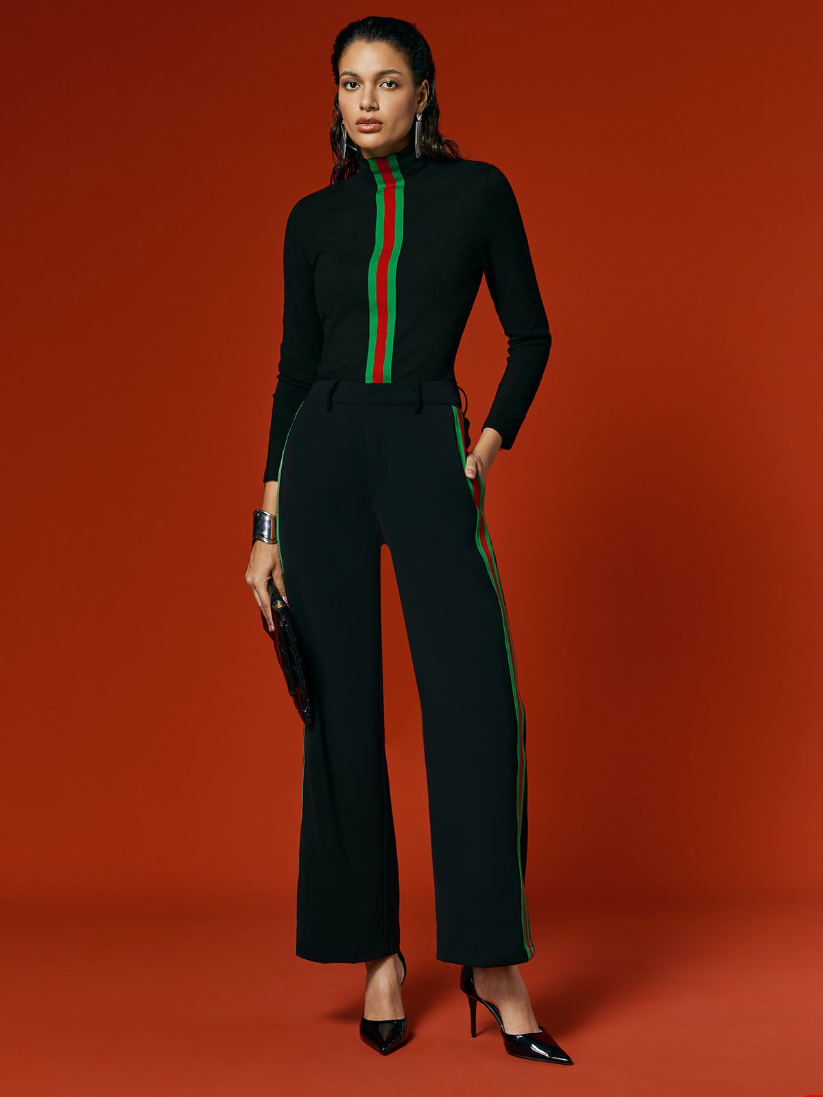 Farbblock Urban Tasche Patchwork Fashion Hose