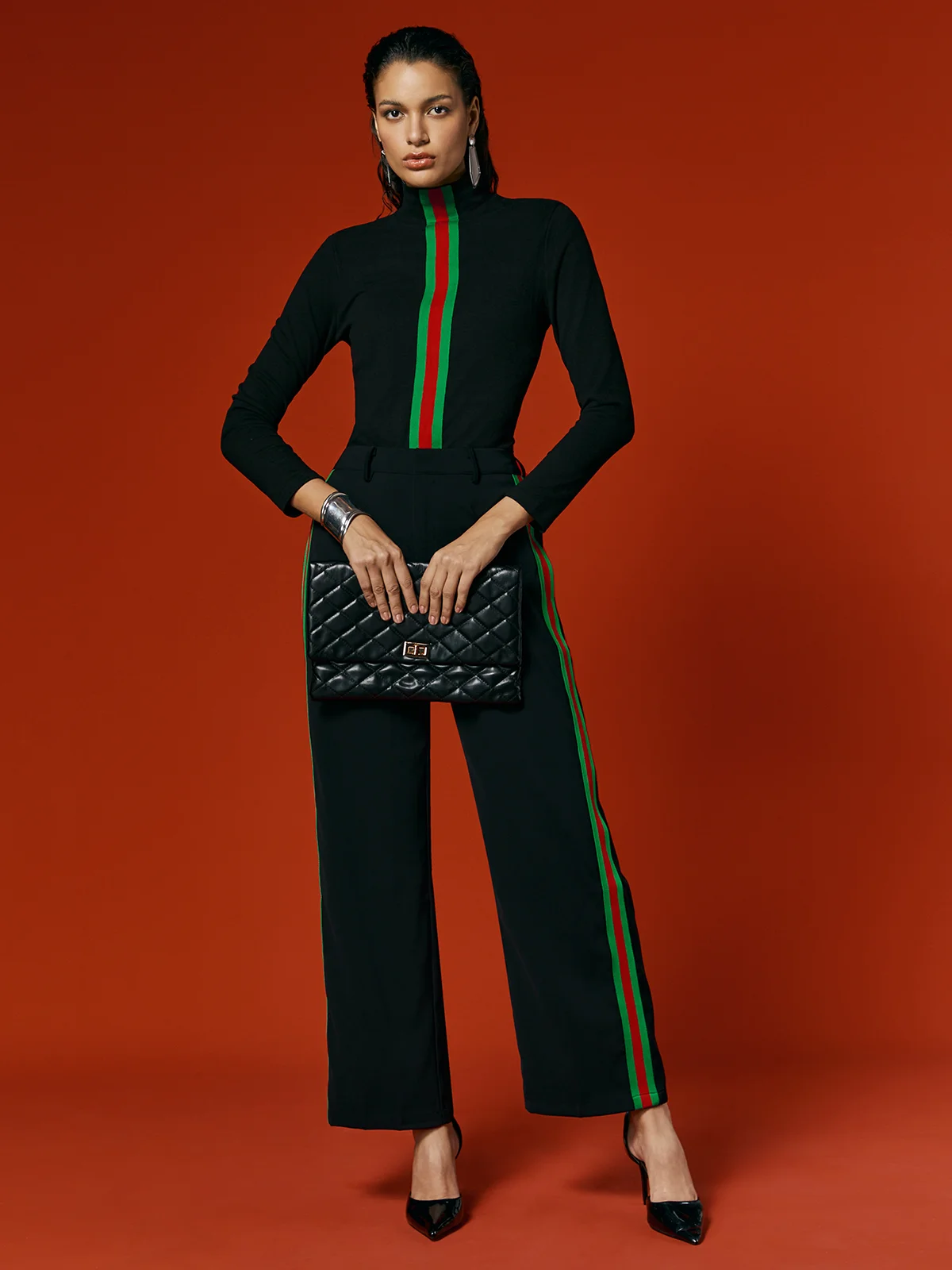 Farbblock Urban Tasche Patchwork Fashion Hose