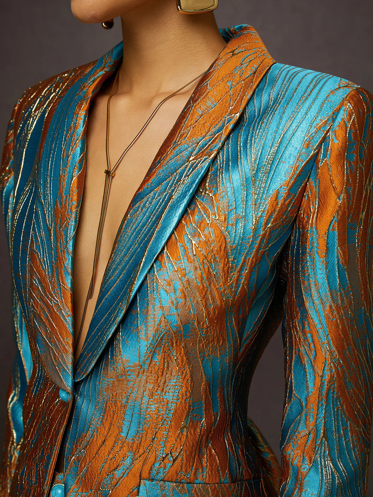 Elegant Zufälliger Druck Reverskragen Blazer