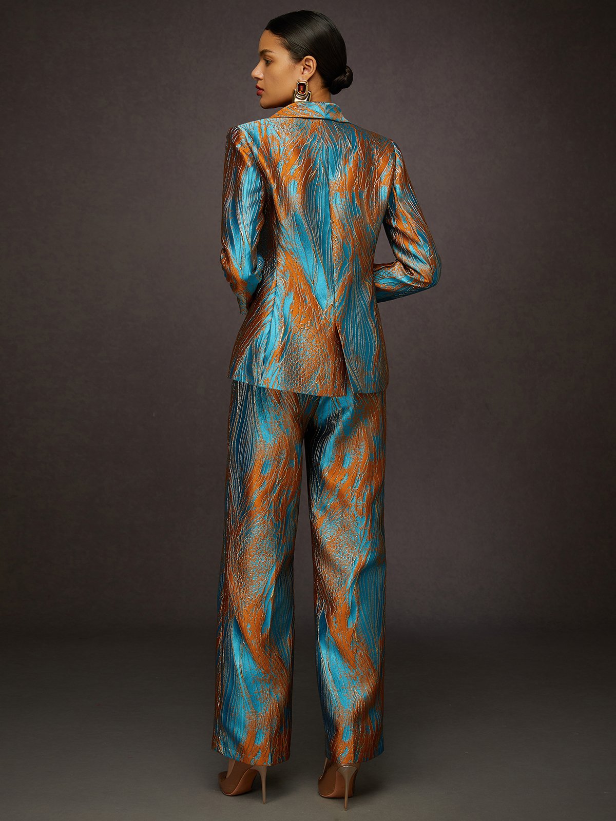 Elegant Zufälliger Druck Hose mit Weitem Bein