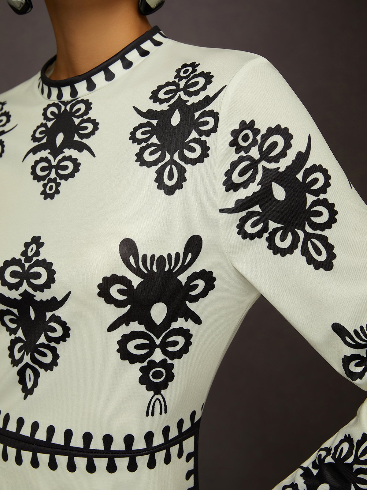 Elegant Ethnisch Geometrie Print  Maxikleid