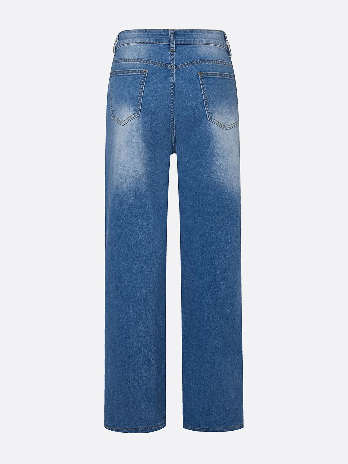 Schnalle Lässig Denim Glatt Jeans