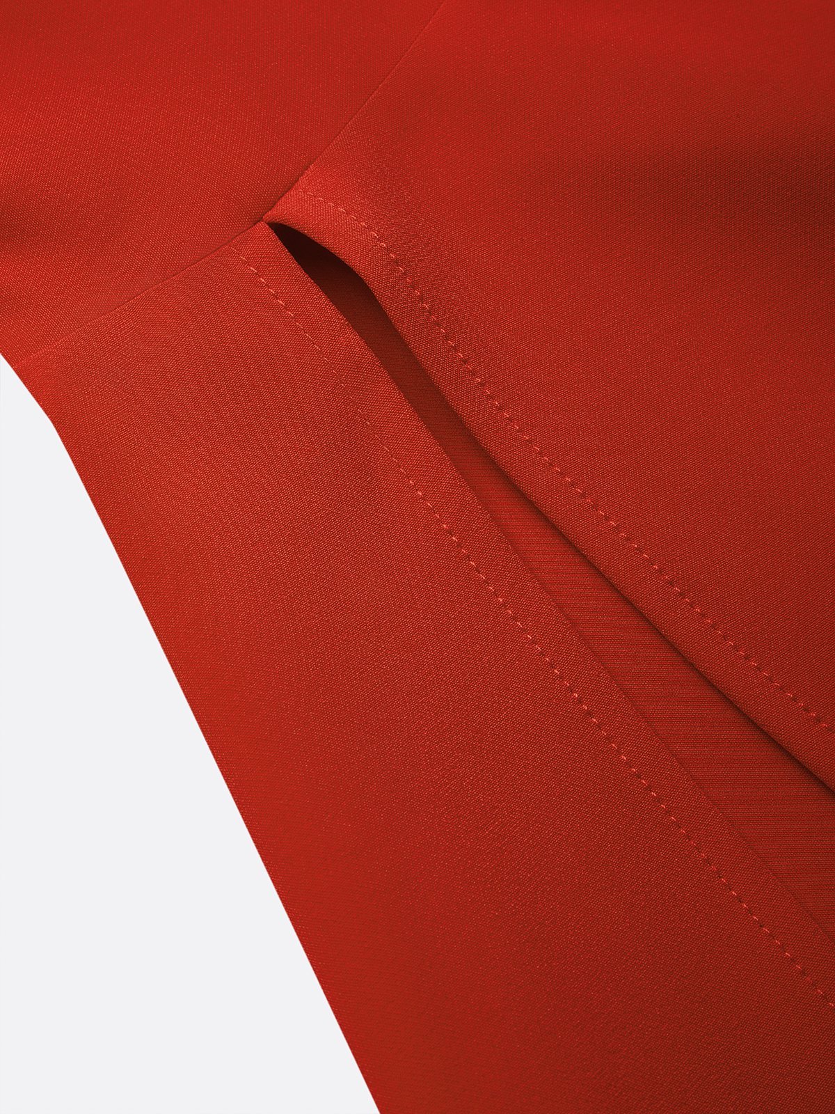 Elegant Unifarben Split Ärmel Irregulär Handwerkskunst Stehkragen Knielänge Kleid