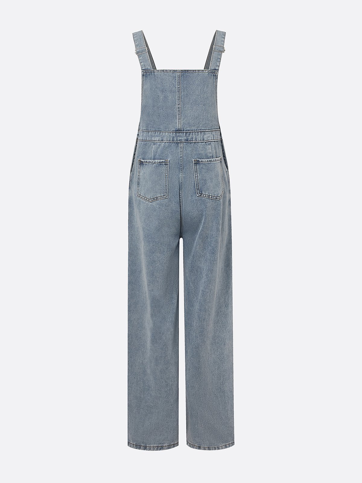 Lässig Unifarben Denim Trägerhose