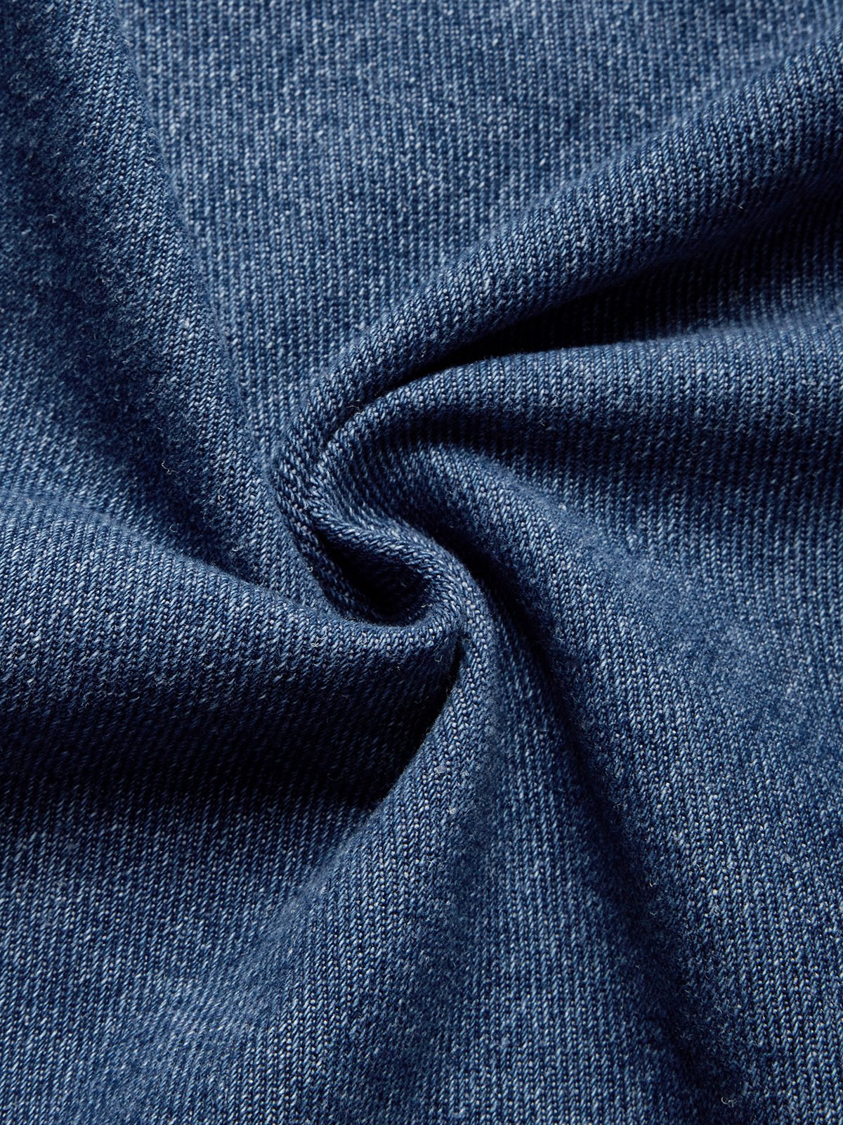 Lässig Denim Hemdkragen Unifarben Mantel