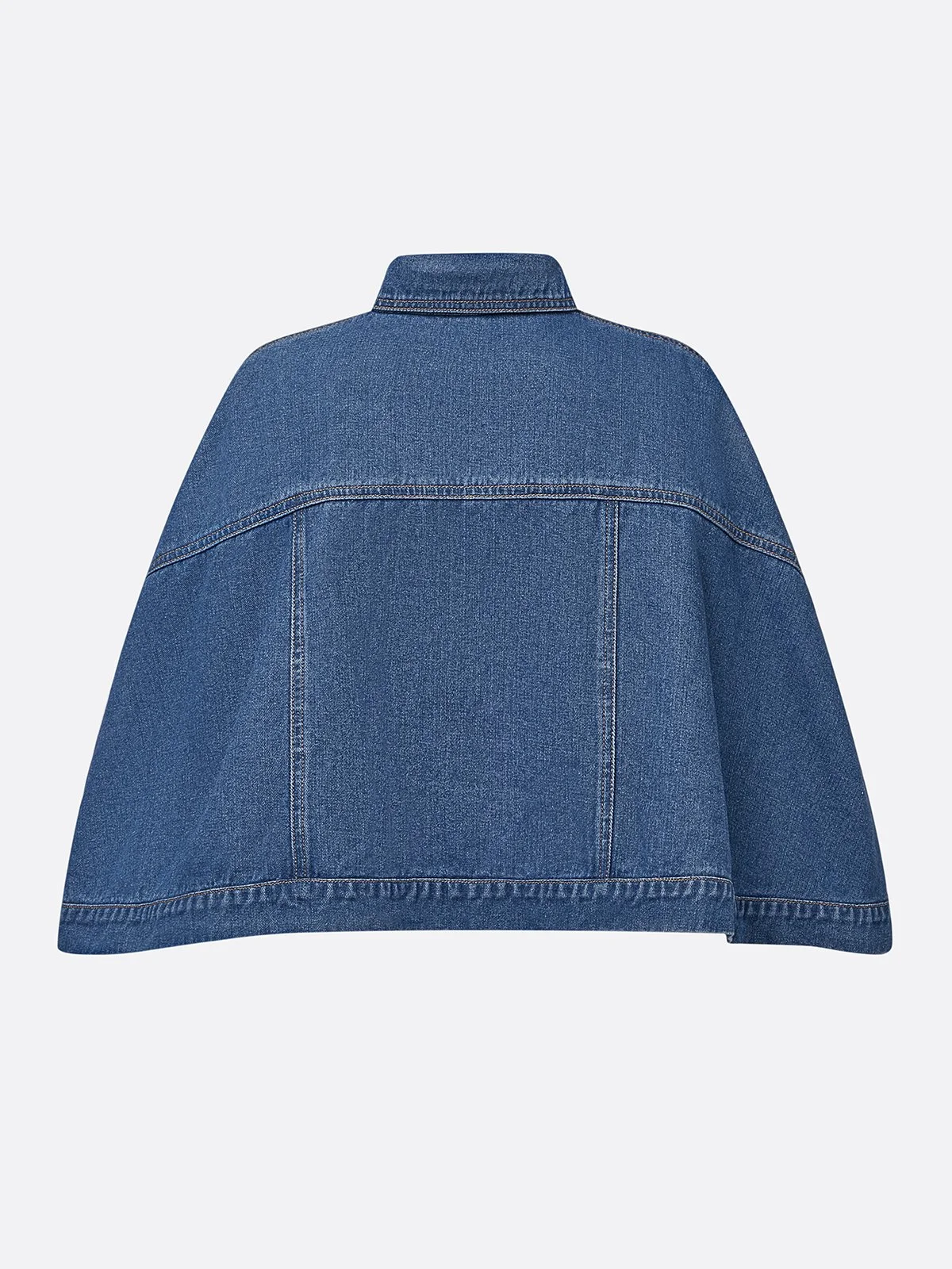 Lässig Denim Hemdkragen Unifarben Mantel