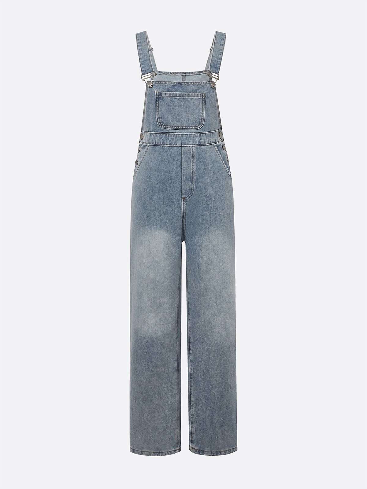 Lässig Unifarben Denim Trägerhose