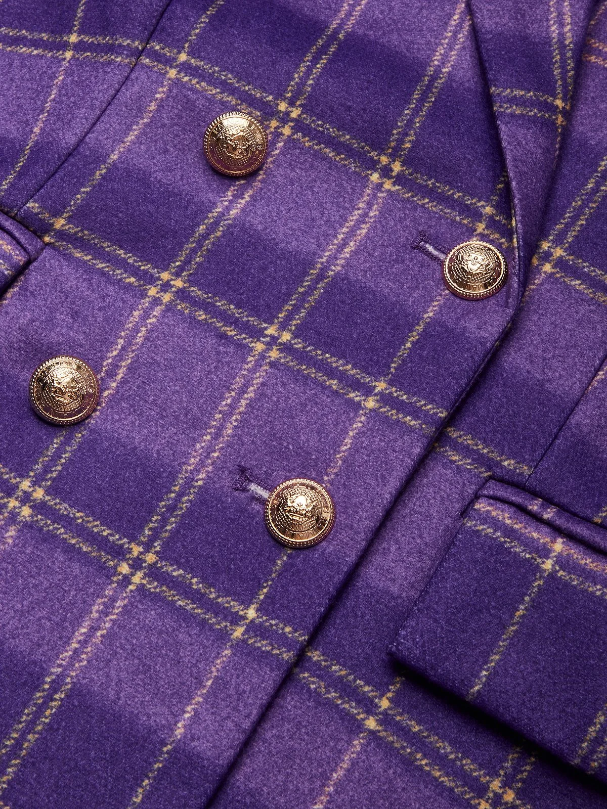 Urban Geknöpft Kariert Reverskragen Blazer