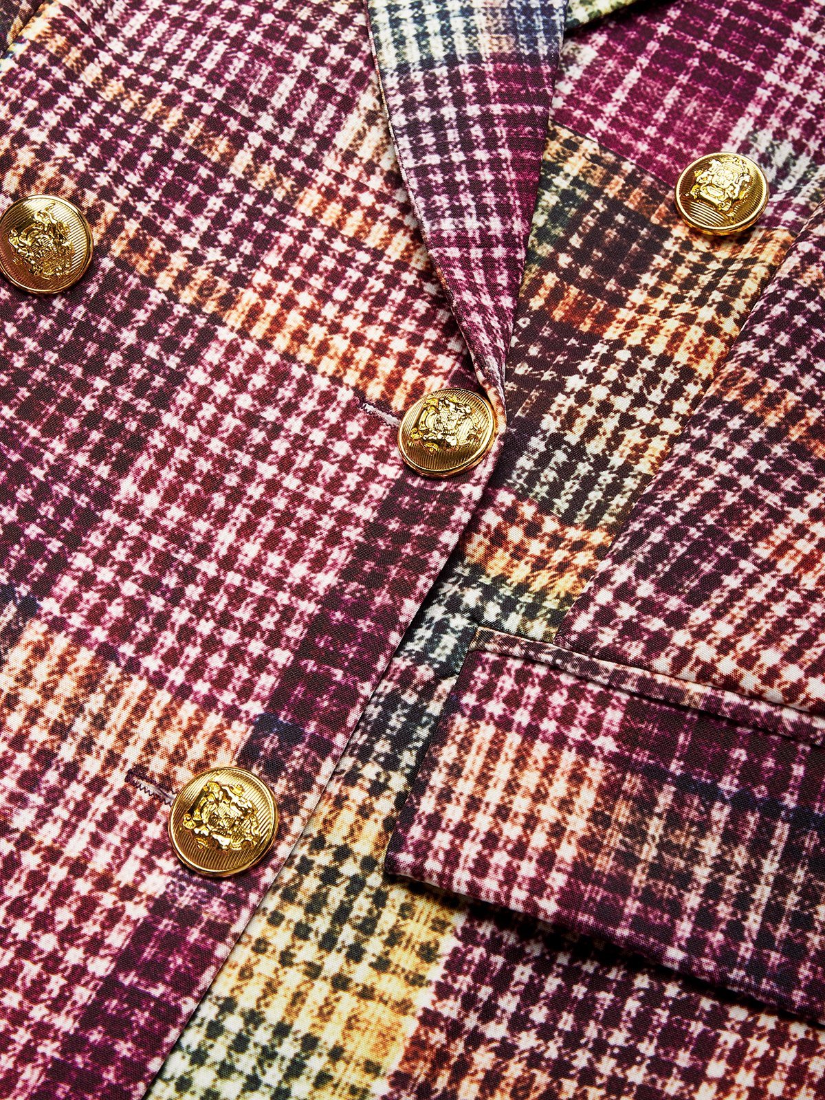 Urban Print Kariert Reverskragen Blazer