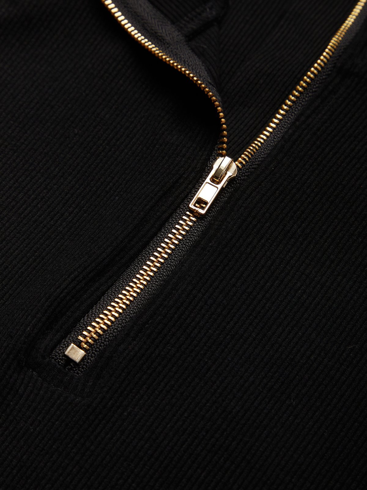 Jersey Urban Unifarben Reißverschluss Rollkragen T-Shirt