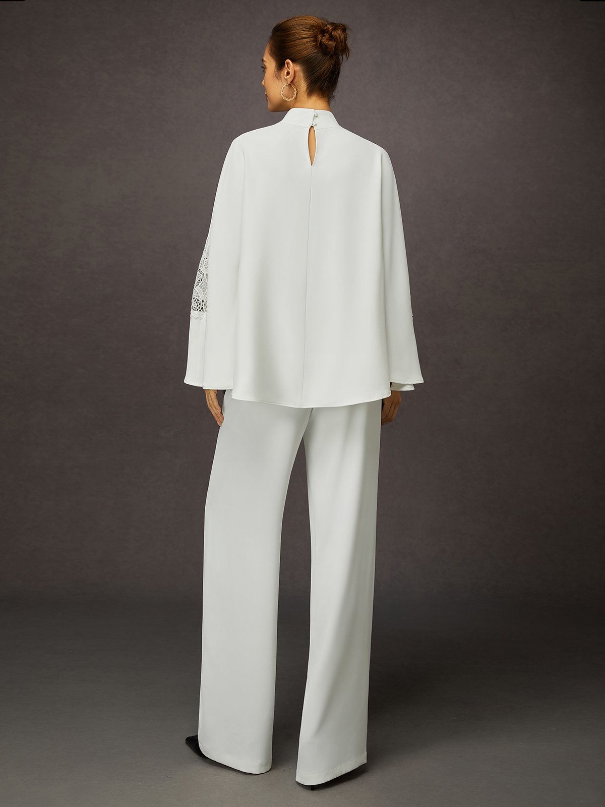 Elegant Unifarben Hose mit Weitem Bein Fashion Hose