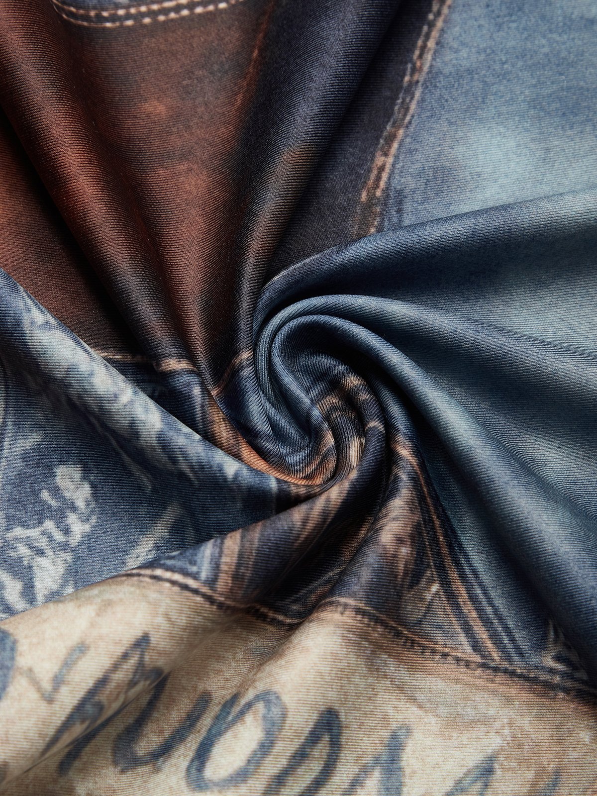 Urban Abstrakt Print Stehkragen T-Shirt