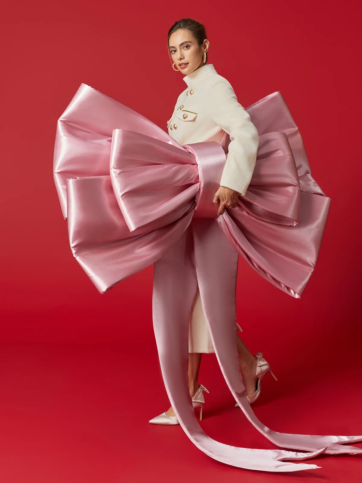 Elegant Unifarben Stehkragen Jacke