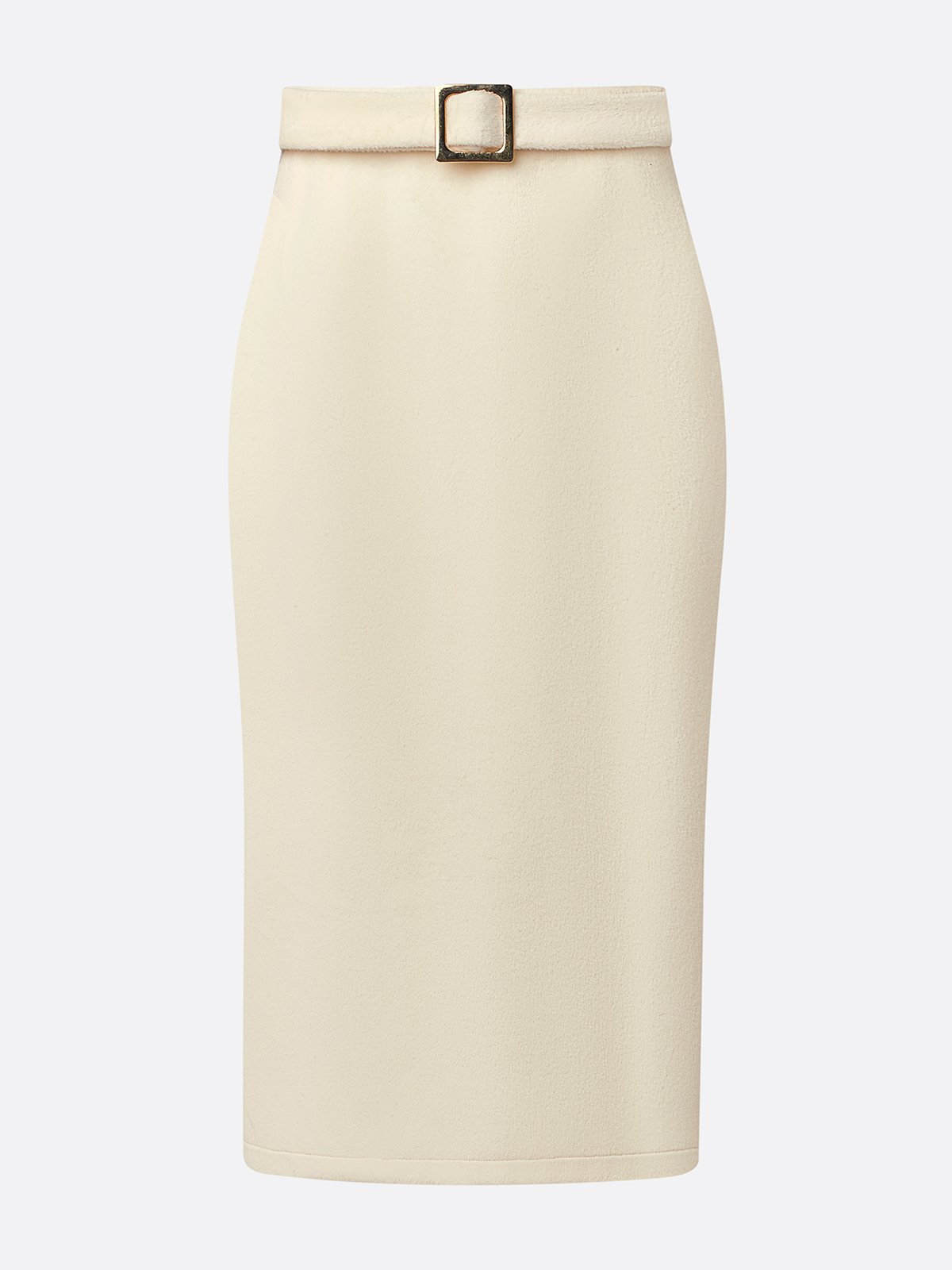 Elegant Unifarben Midi Rock