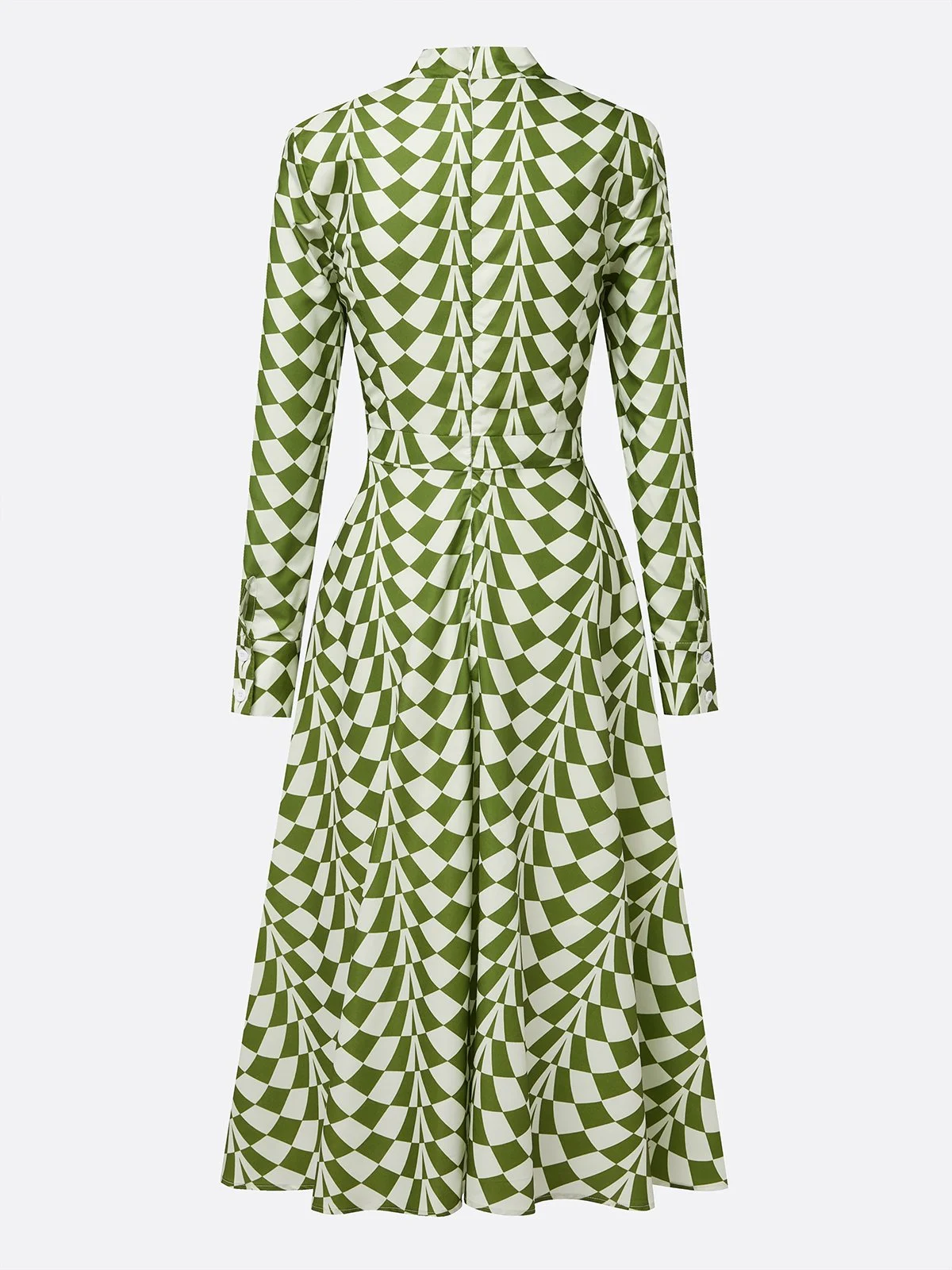 Elegant Geometrisch Mock Neck Midikleid