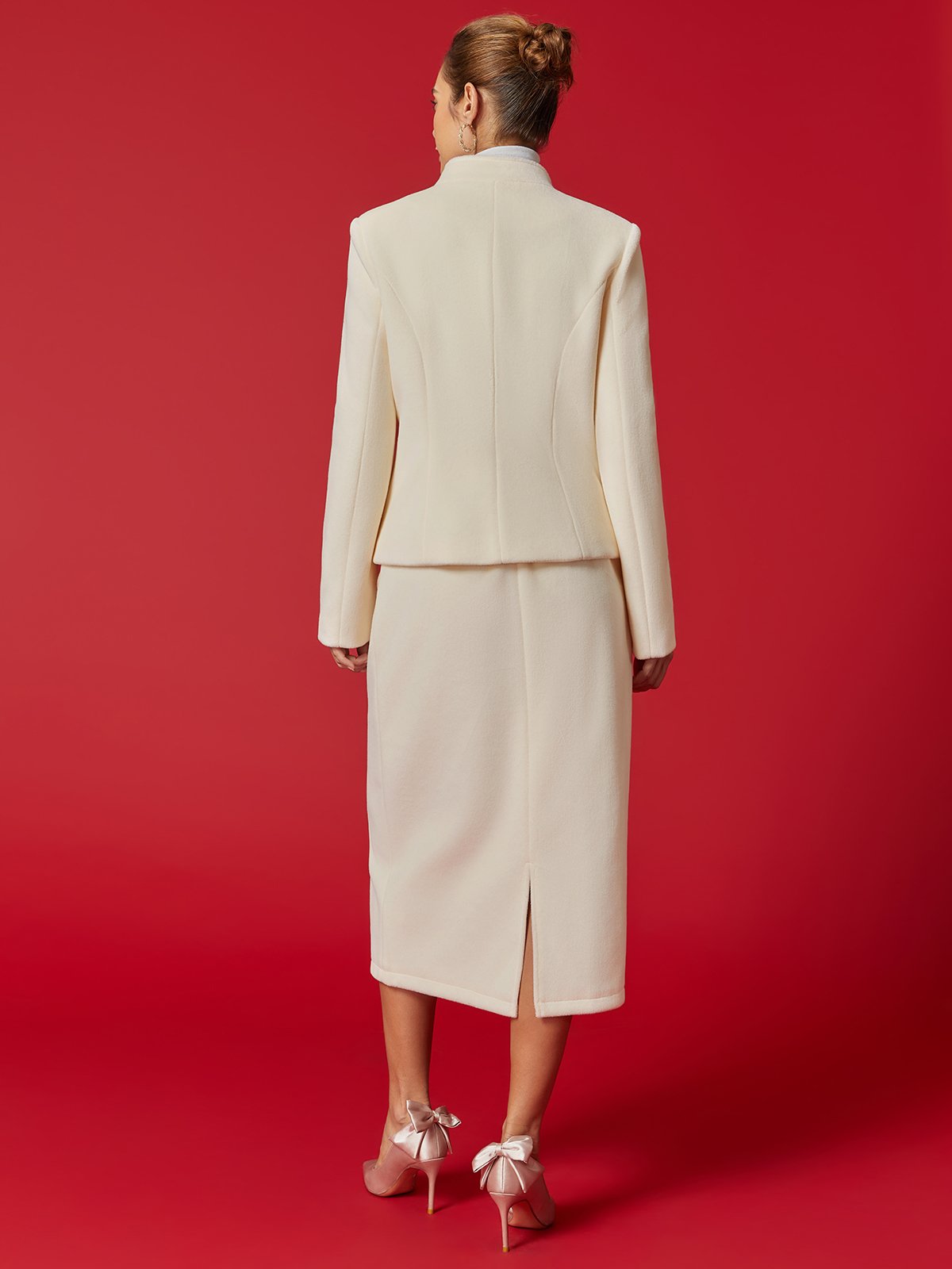 Elegant Unifarben Midi Rock