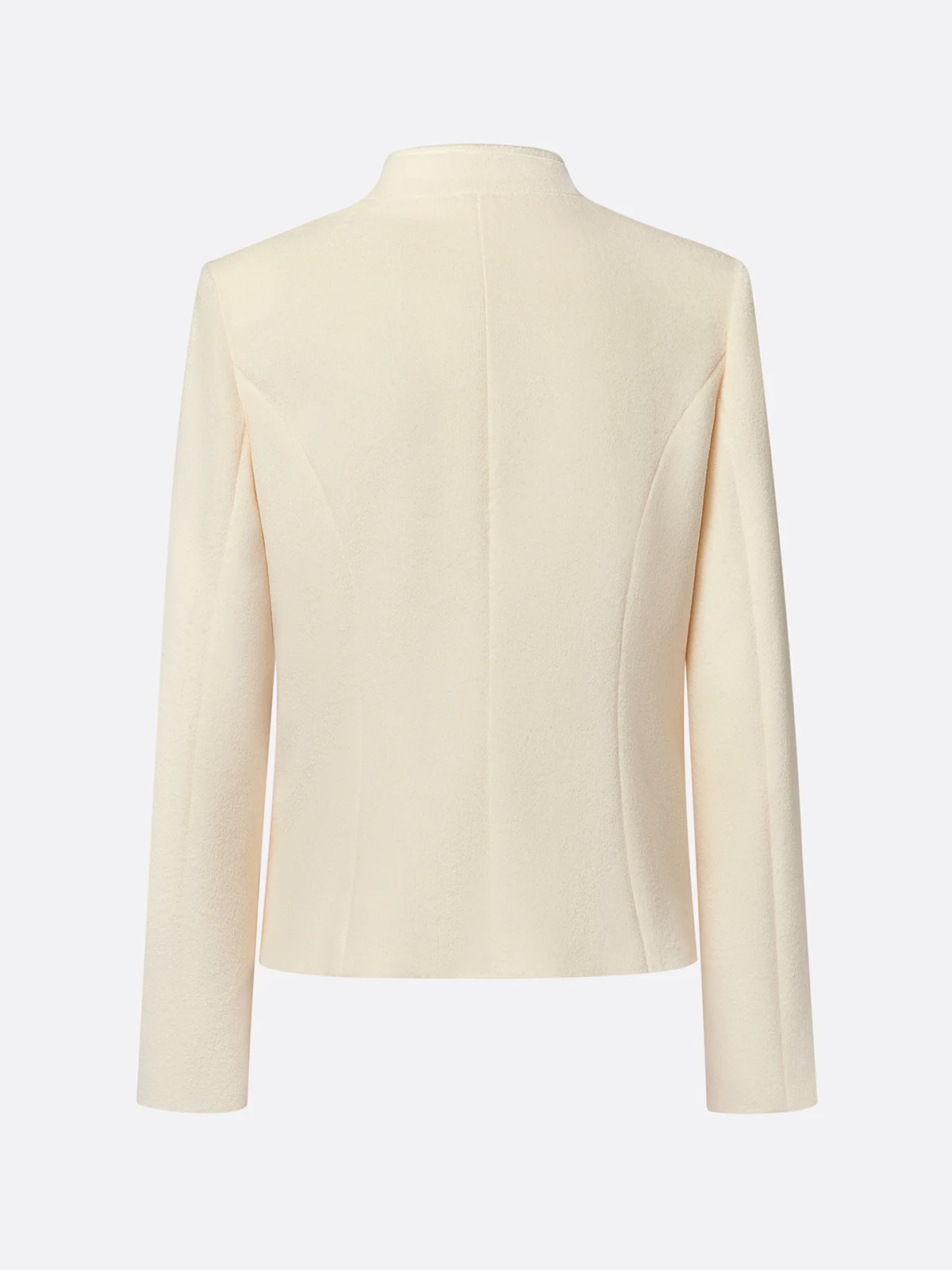 Elegant Unifarben Stehkragen Jacke