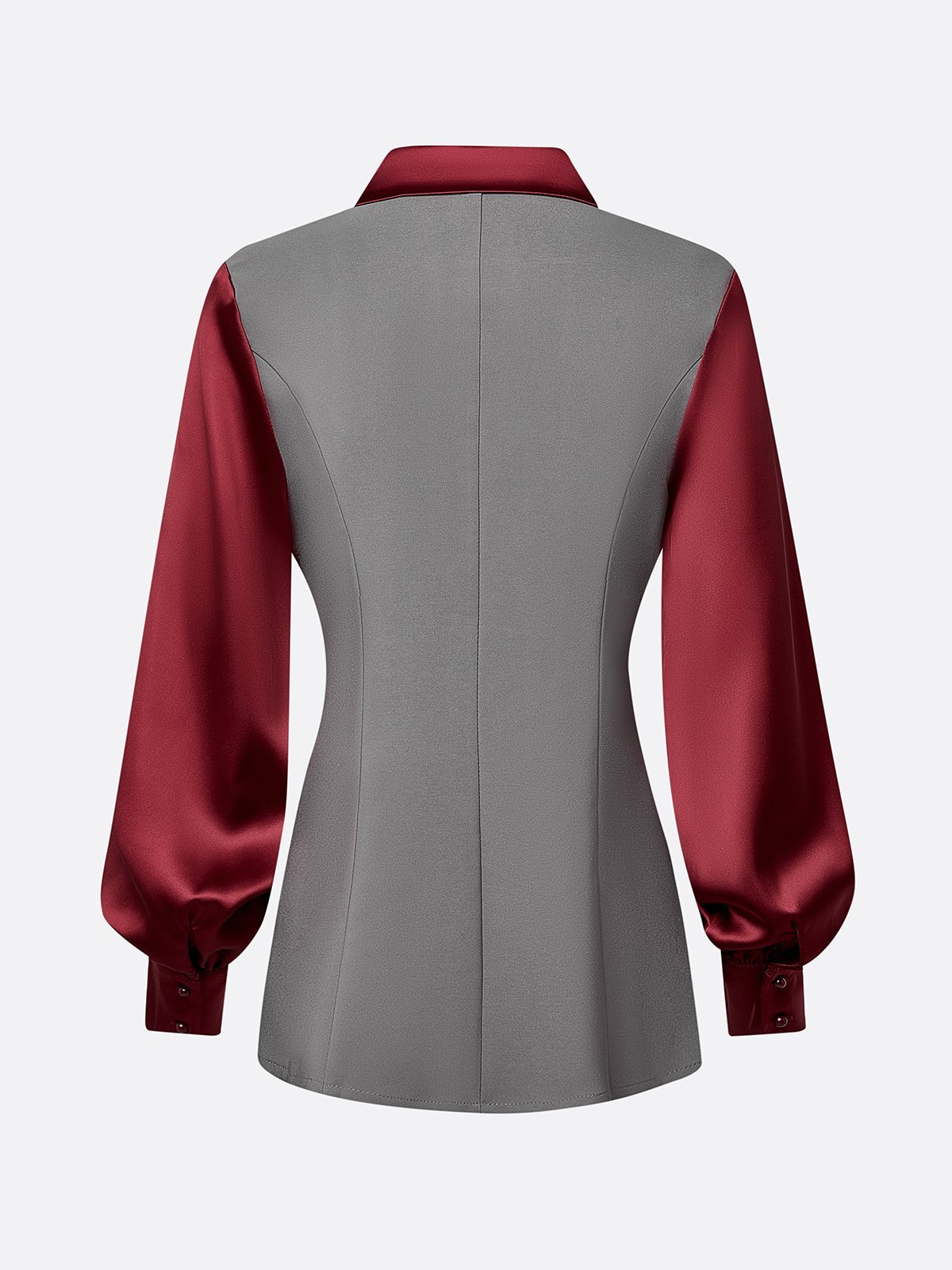 Satin Urban Farbblock Nahtverarbeitung Bluse