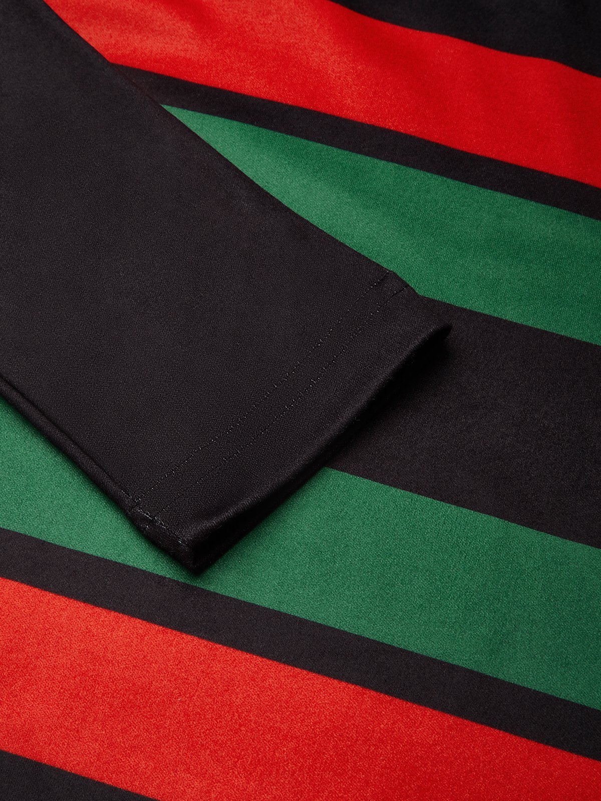 Jersey Urban Gestreift Print Rollkragen T-Shirt