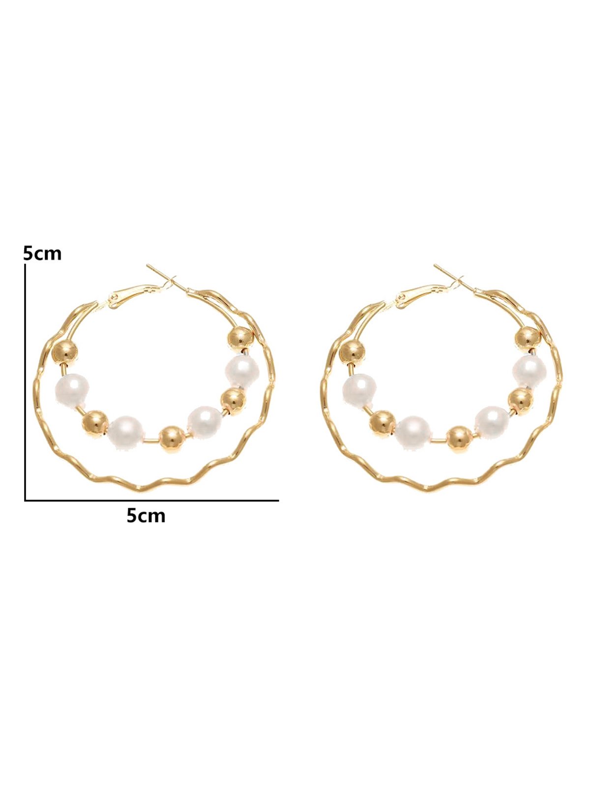 Elegant Doppelschicht Perlen Nachgemachte Perle Band Ohrringe