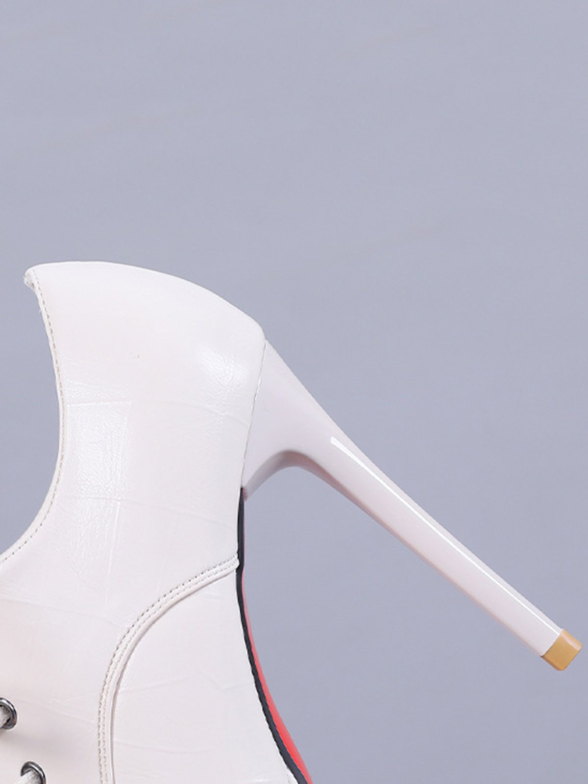 Damen minimalistisch Schnürung Plateau Stiletto-Absatz Stiefelette