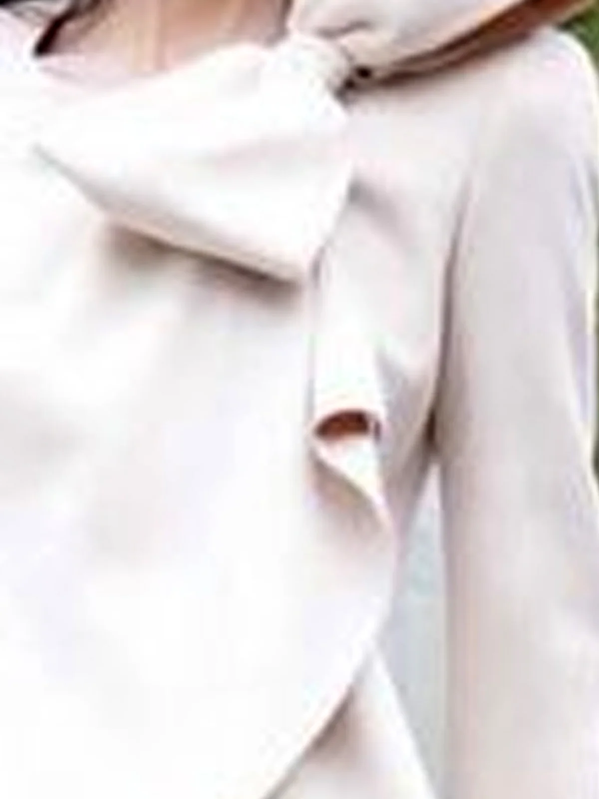 Unifarben Elegant Regelmäßige Passform Langarm Bluse