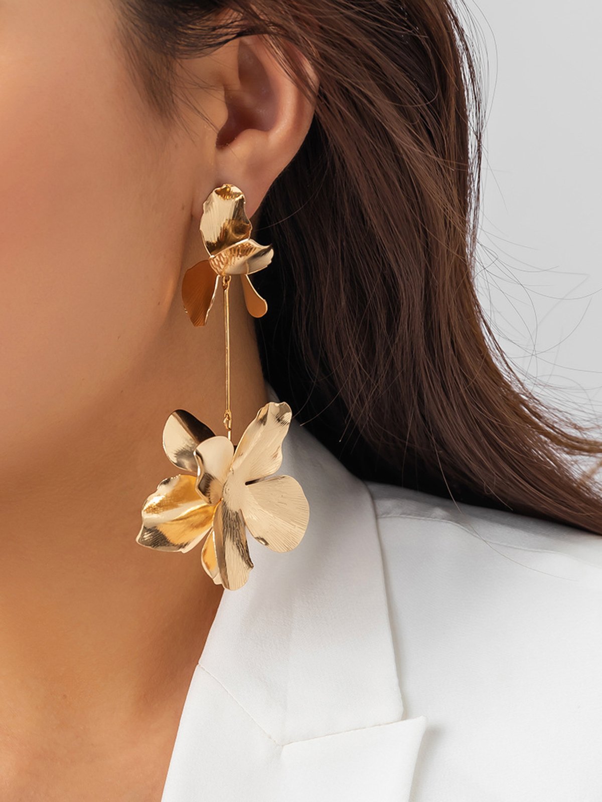 Kreativ Metall Blume Baumeln Ohrringe