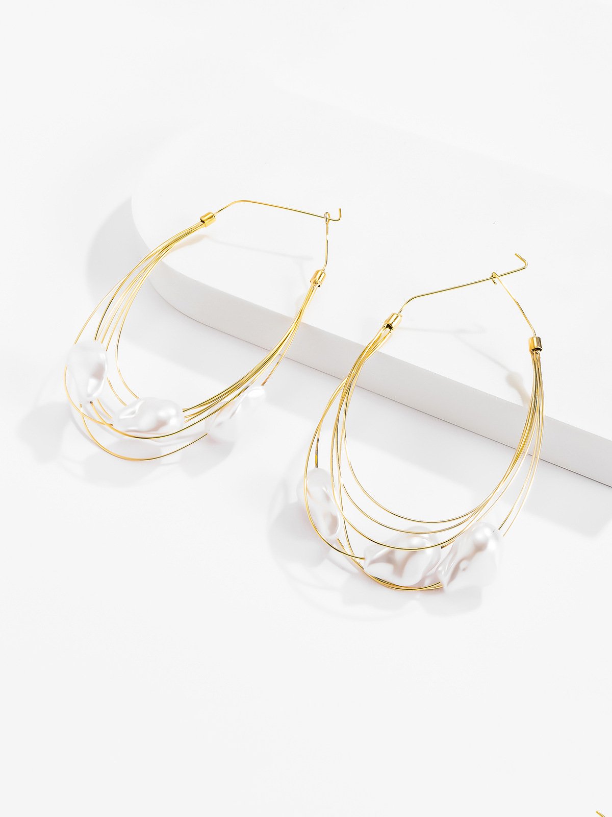Barock- Stil Nachgemachte Perle mehrschichtig Band Ohrringe