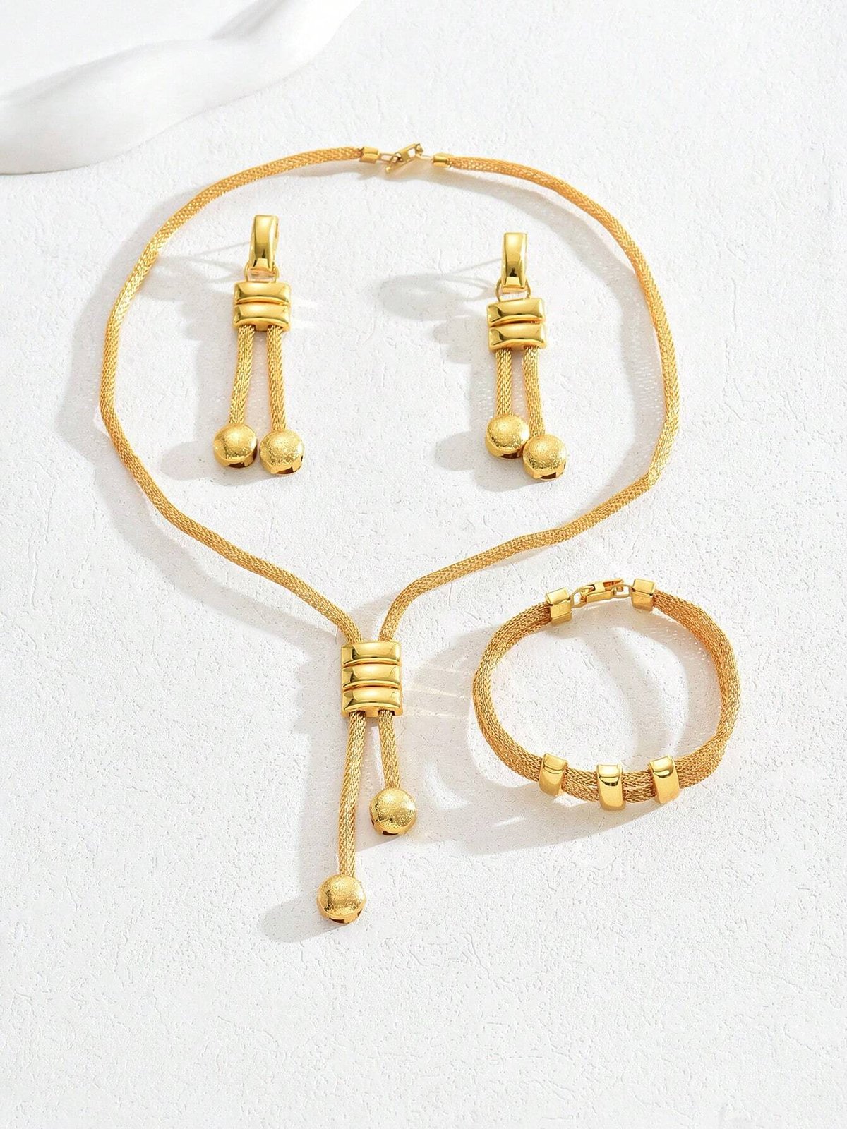 4 Stück/Set Elegant Galvanisiert 24K Golden Schmuck Set