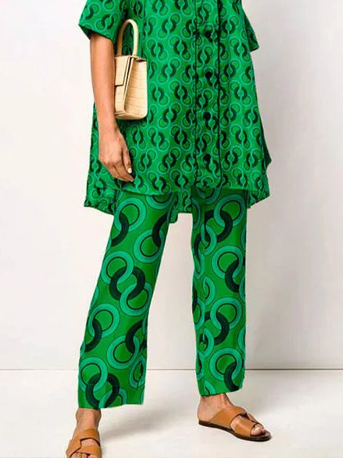 Geometrisch Urban  Fashion Gerade Hosen
