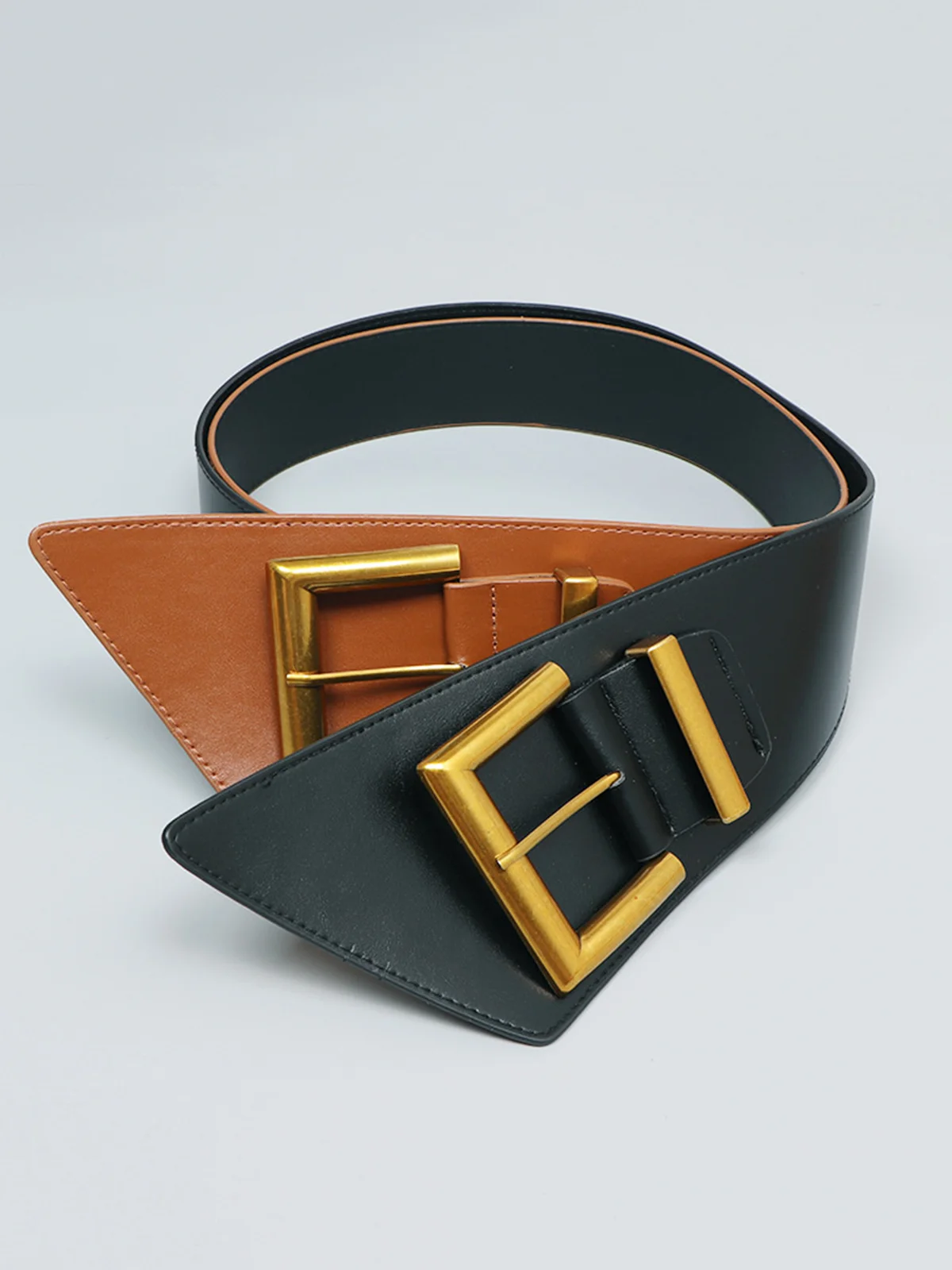 Irregulär Metallische Schnalle Breit Gürtel