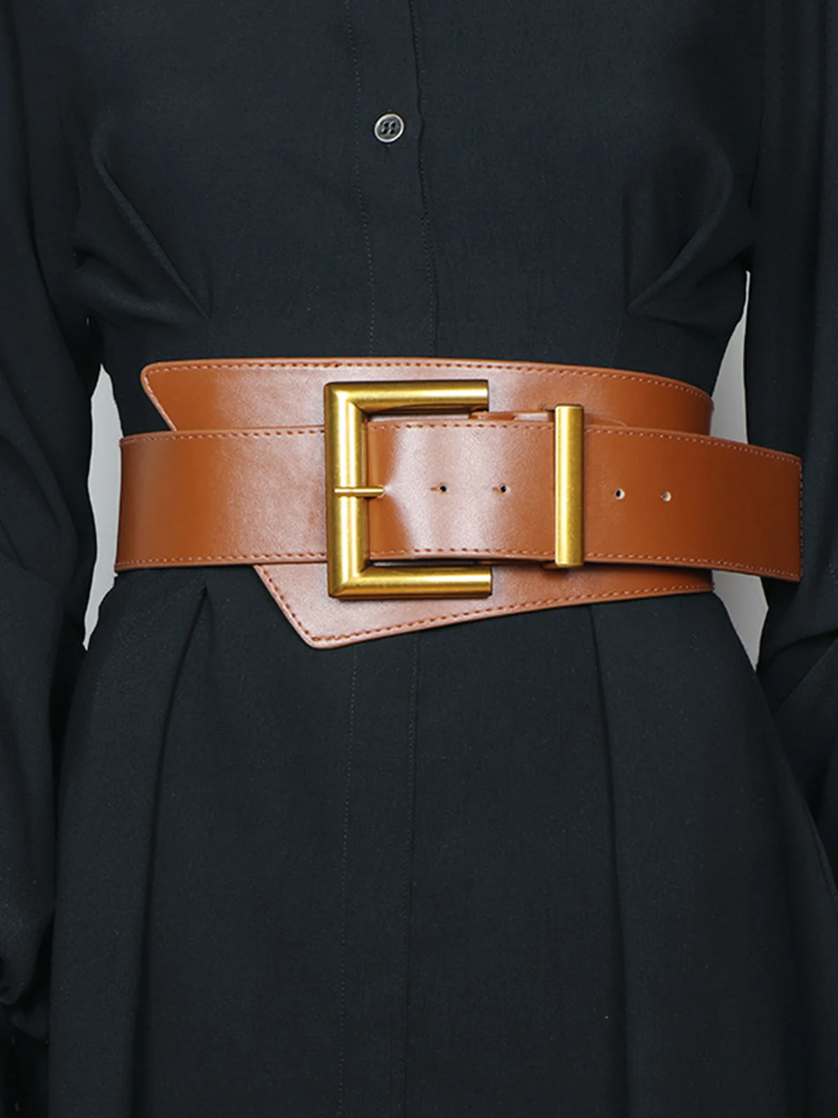 Irregulär Metallische Schnalle Breit Gürtel