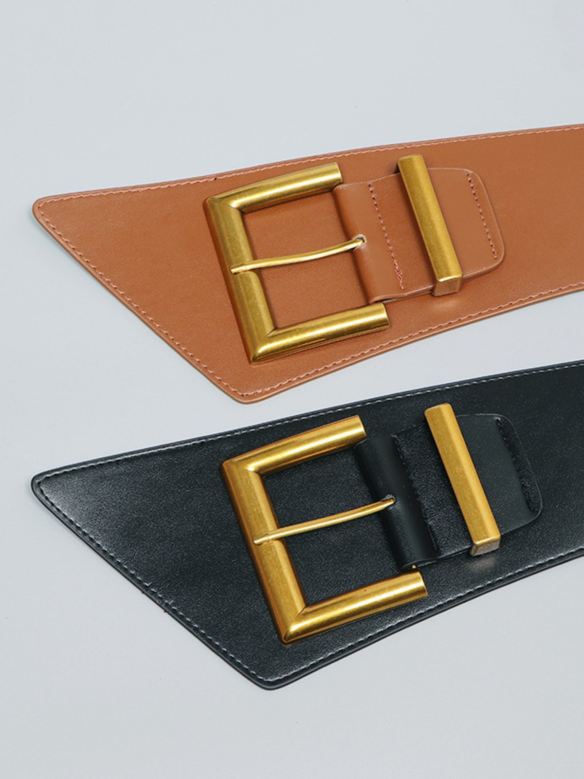 Irregulär Metallische Schnalle Breit Gürtel