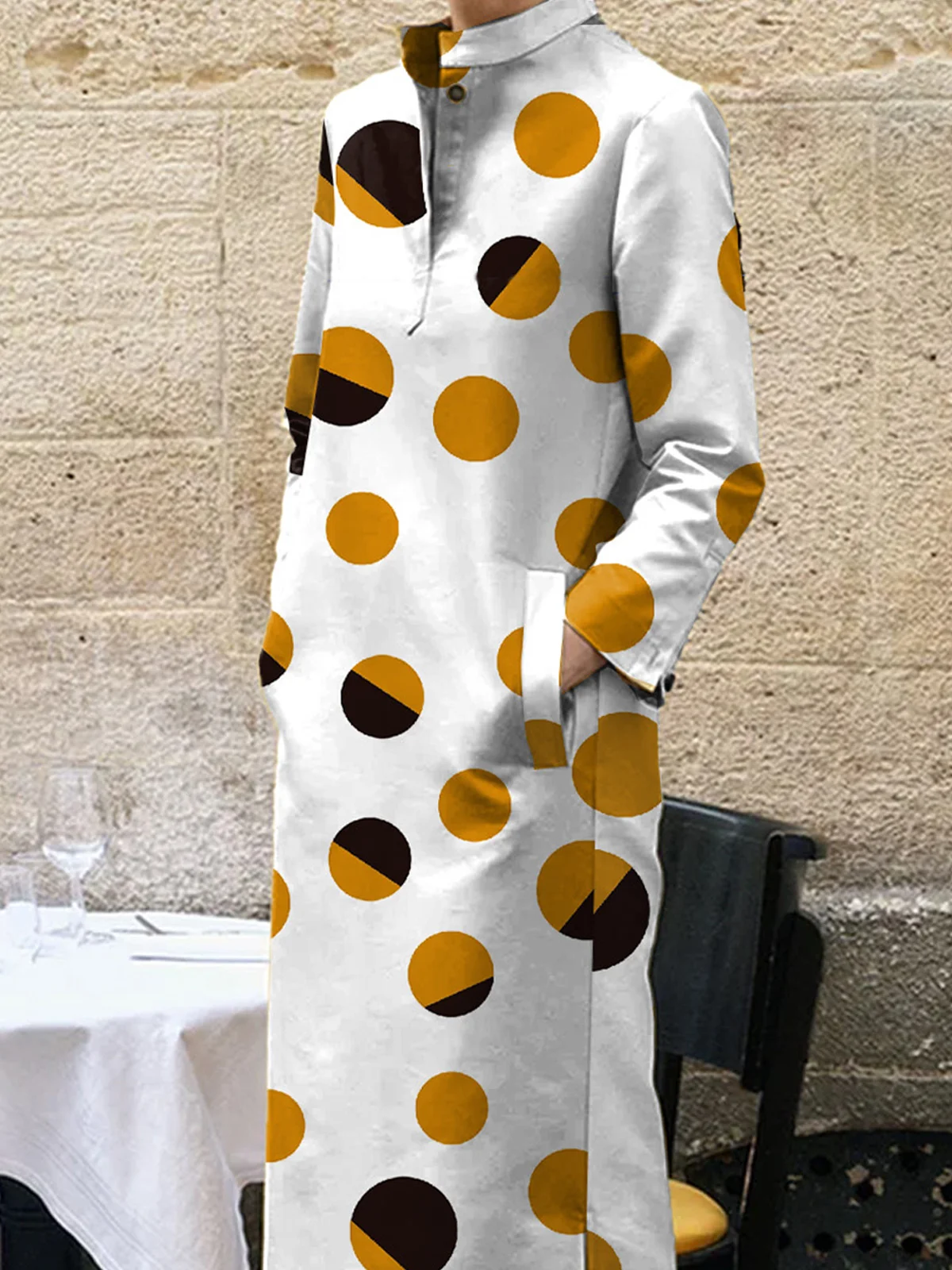 Urban Normale Ärmel Polka Dots Regelmäßige Passform Kleid