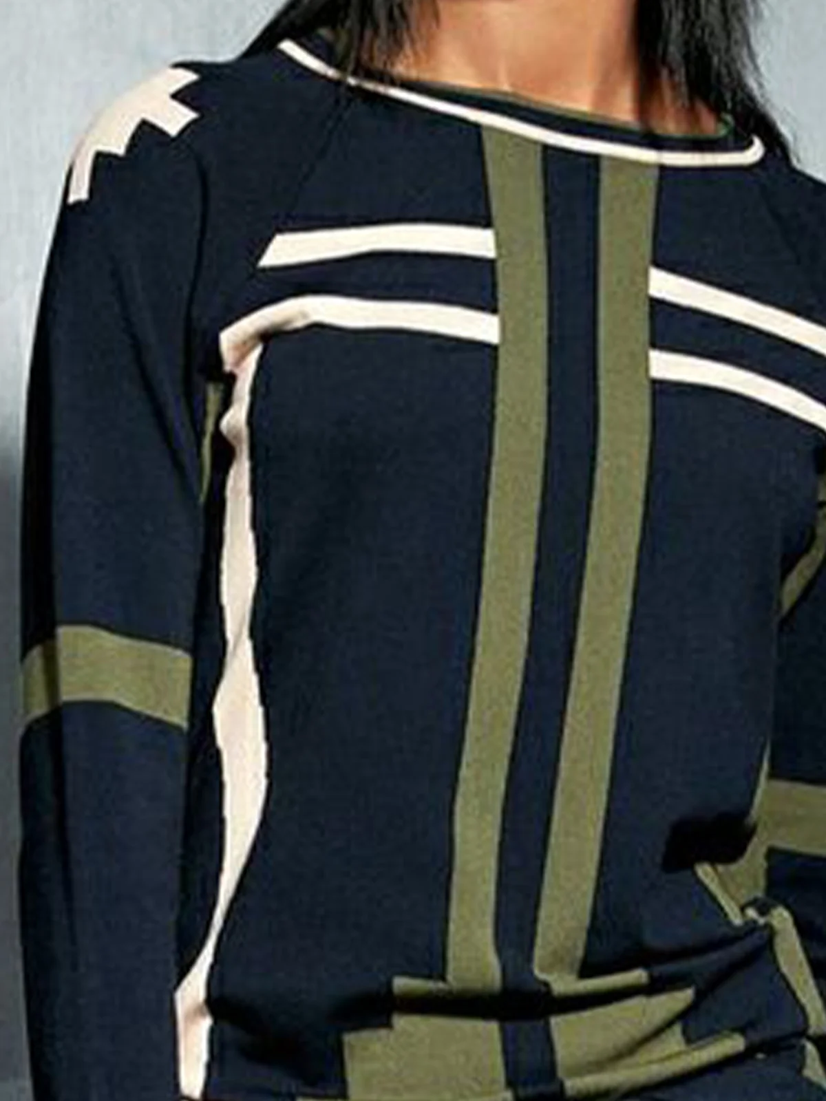 Rundhals Lässig Normale Ärmel Weit Pullover