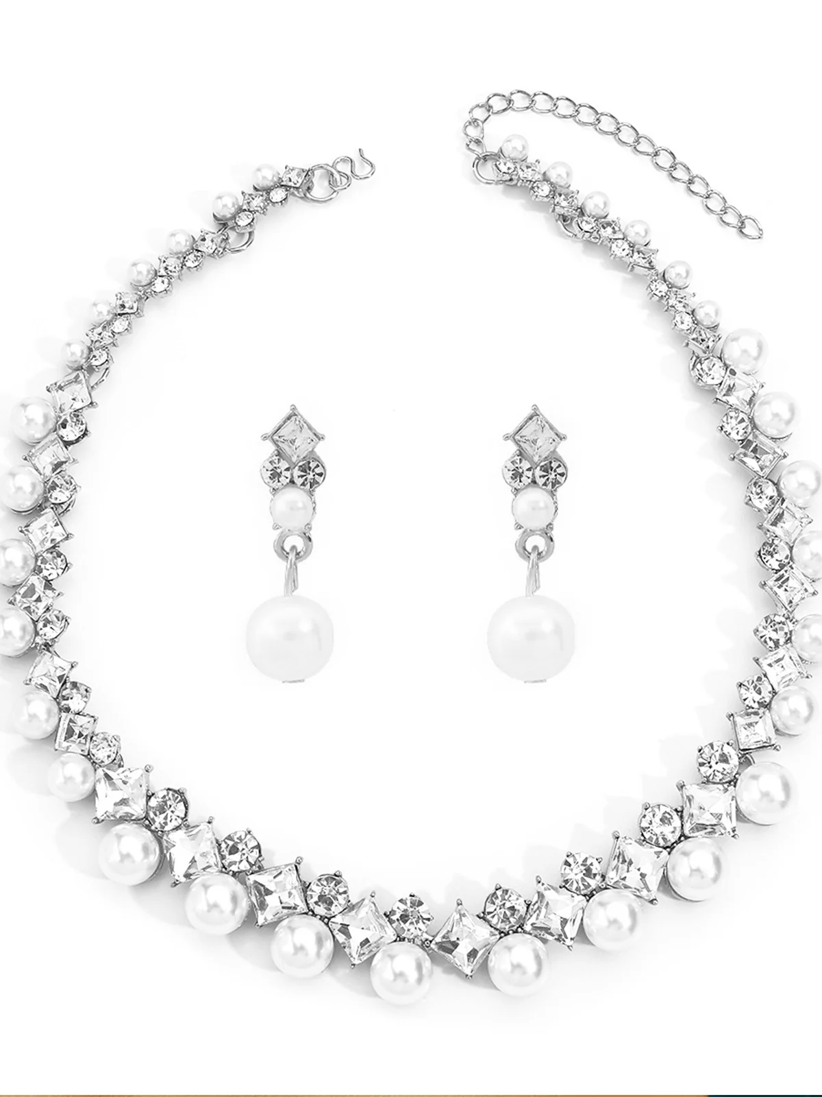 Elegant Kettenhalsketten Baumeln Perle Set