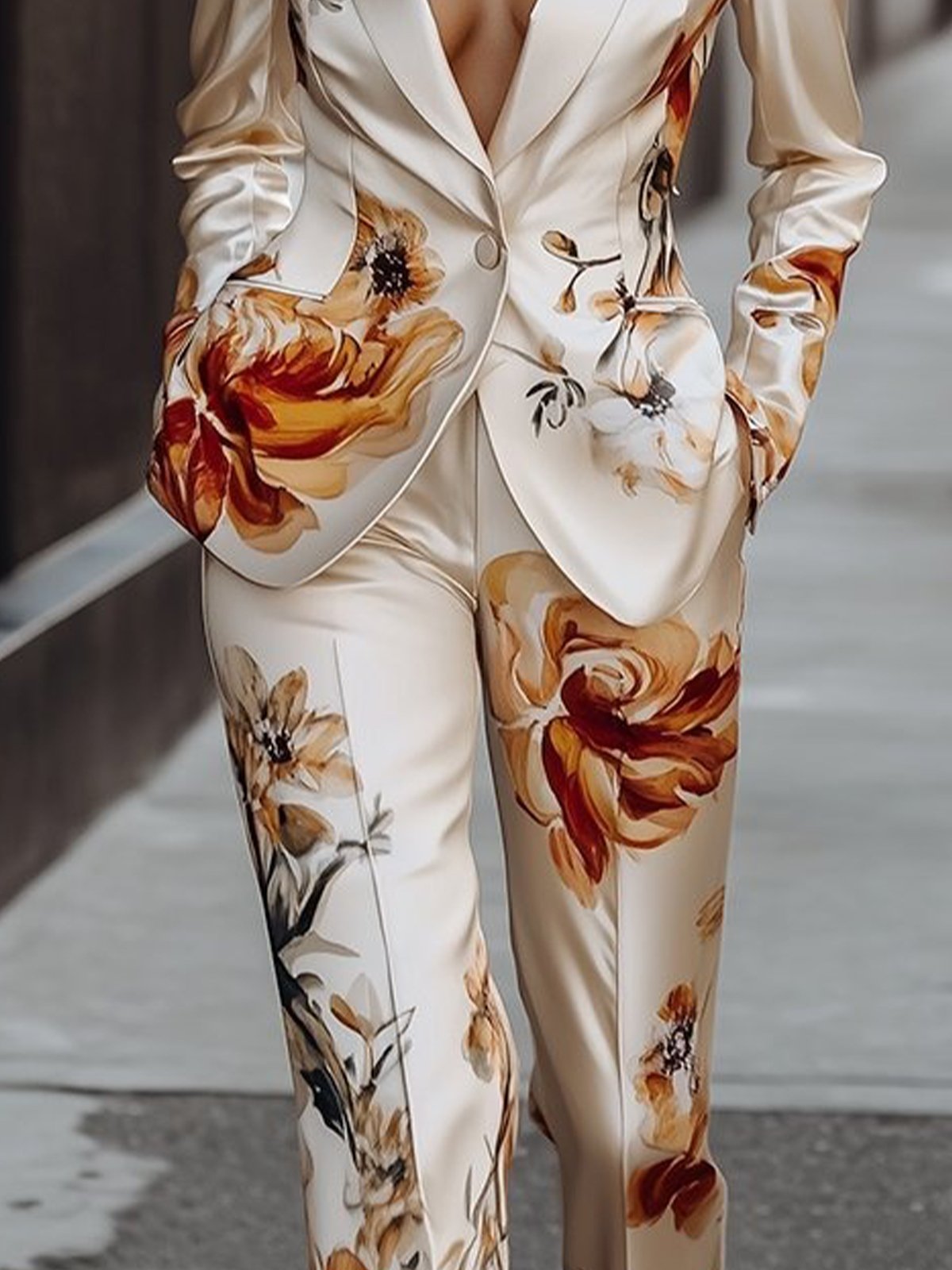 Elegant Geblümt Fashion Hose