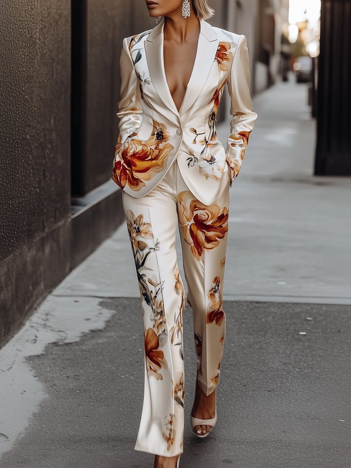 Elegant Geblümt Fashion Hose