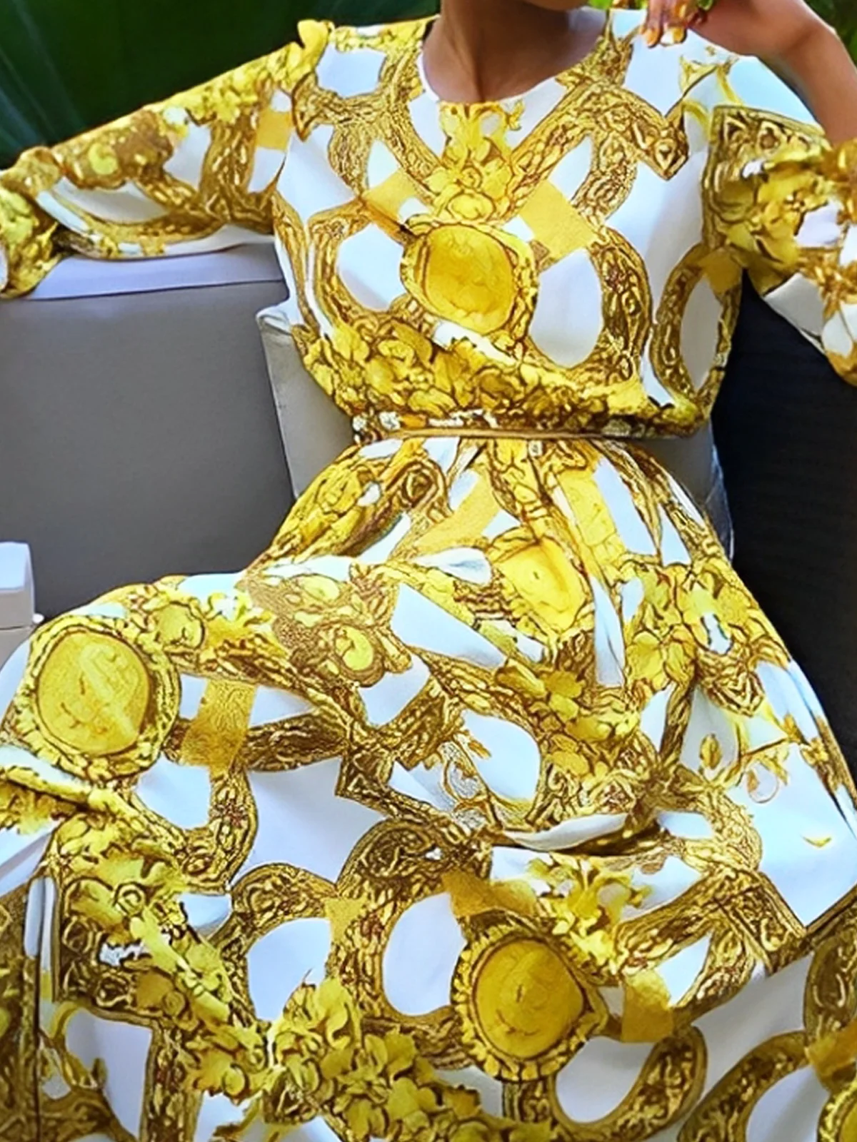 Elegant Paisley  Maxikleid mit Gürtel