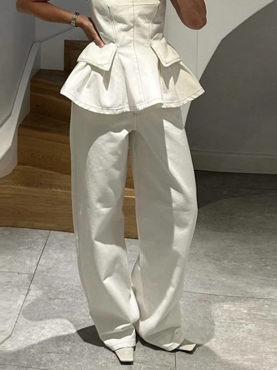 Unifarben Lässig  Denim Jeans