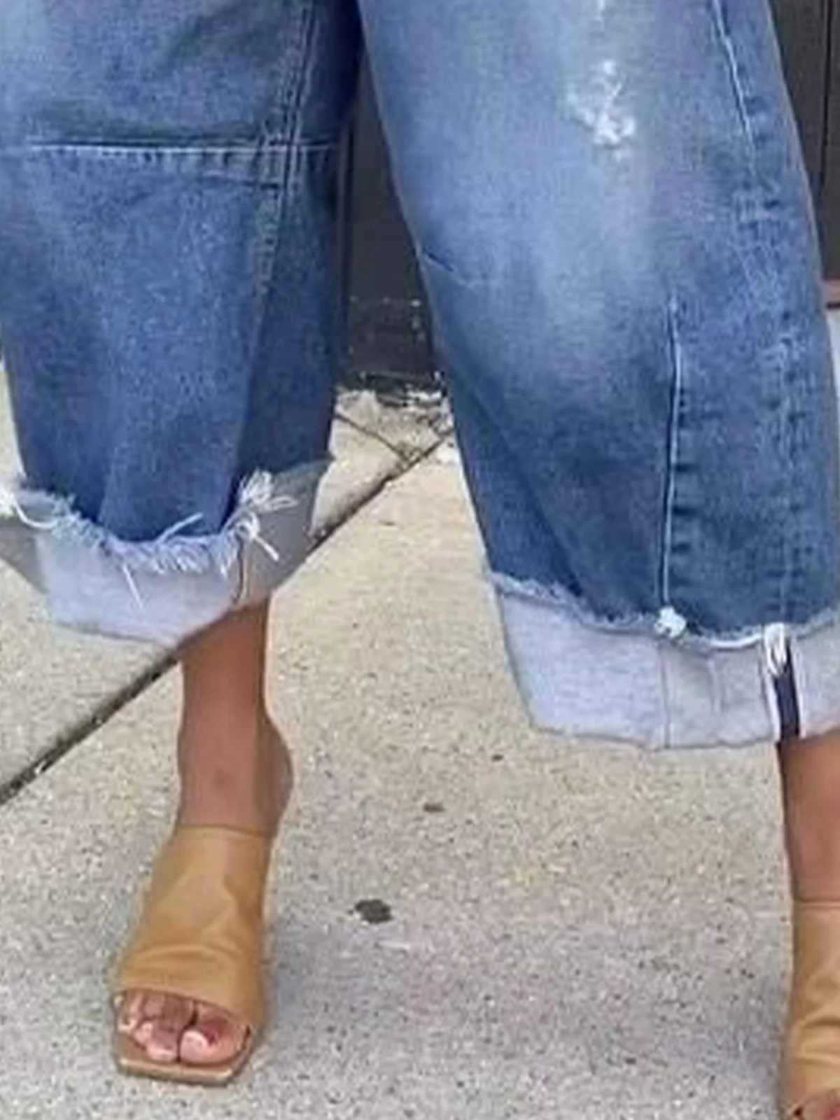 Lässig Denim Weit Jeans